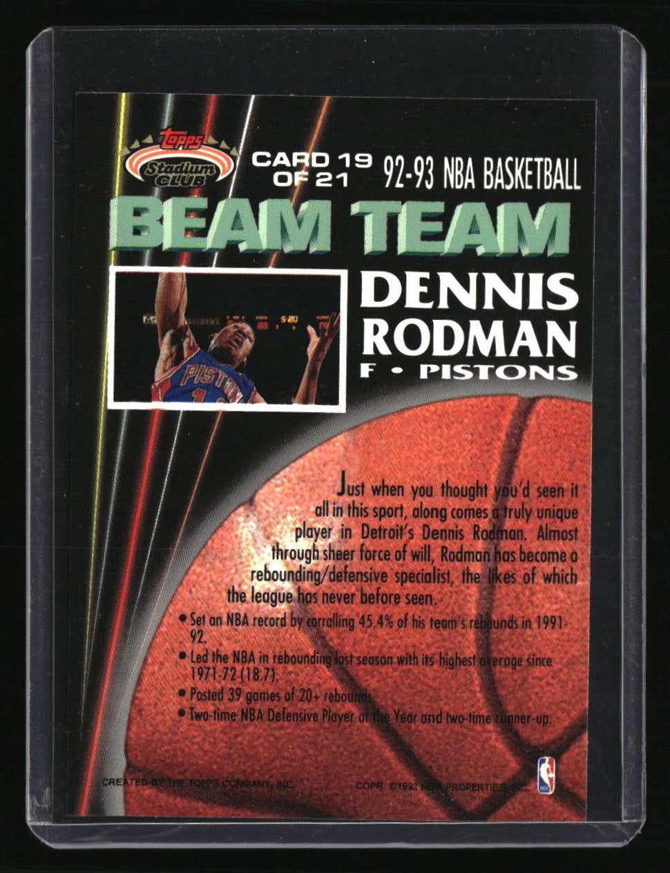 1992-93 Stadium Club Dennis Rodman Beam Team