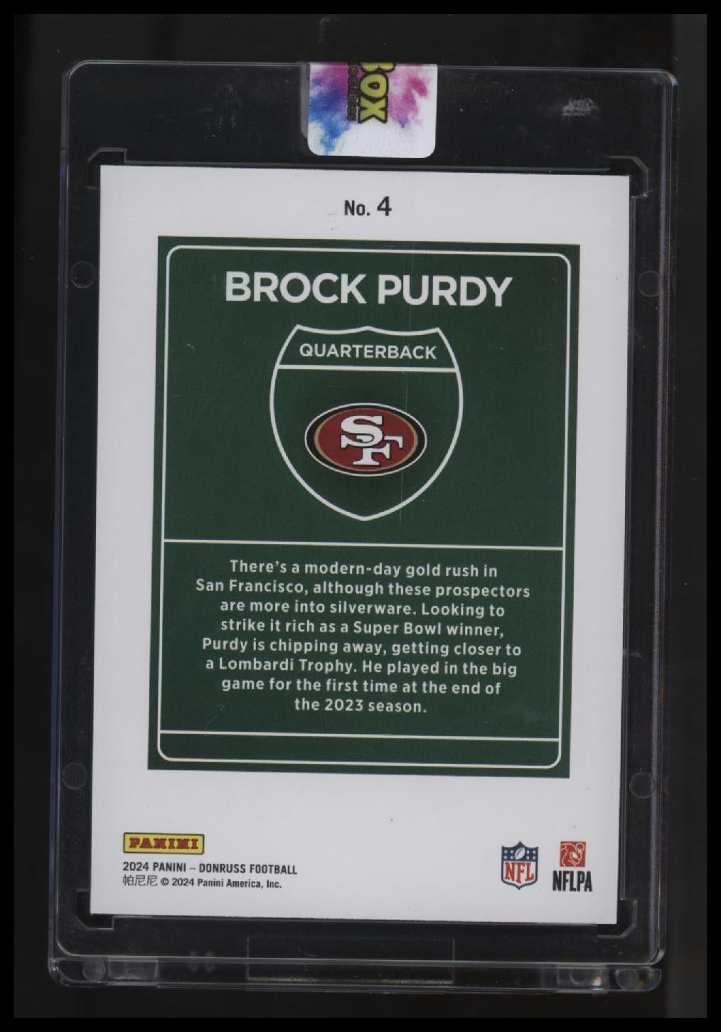 2024 Donruss Brock Purdy Downtown!
