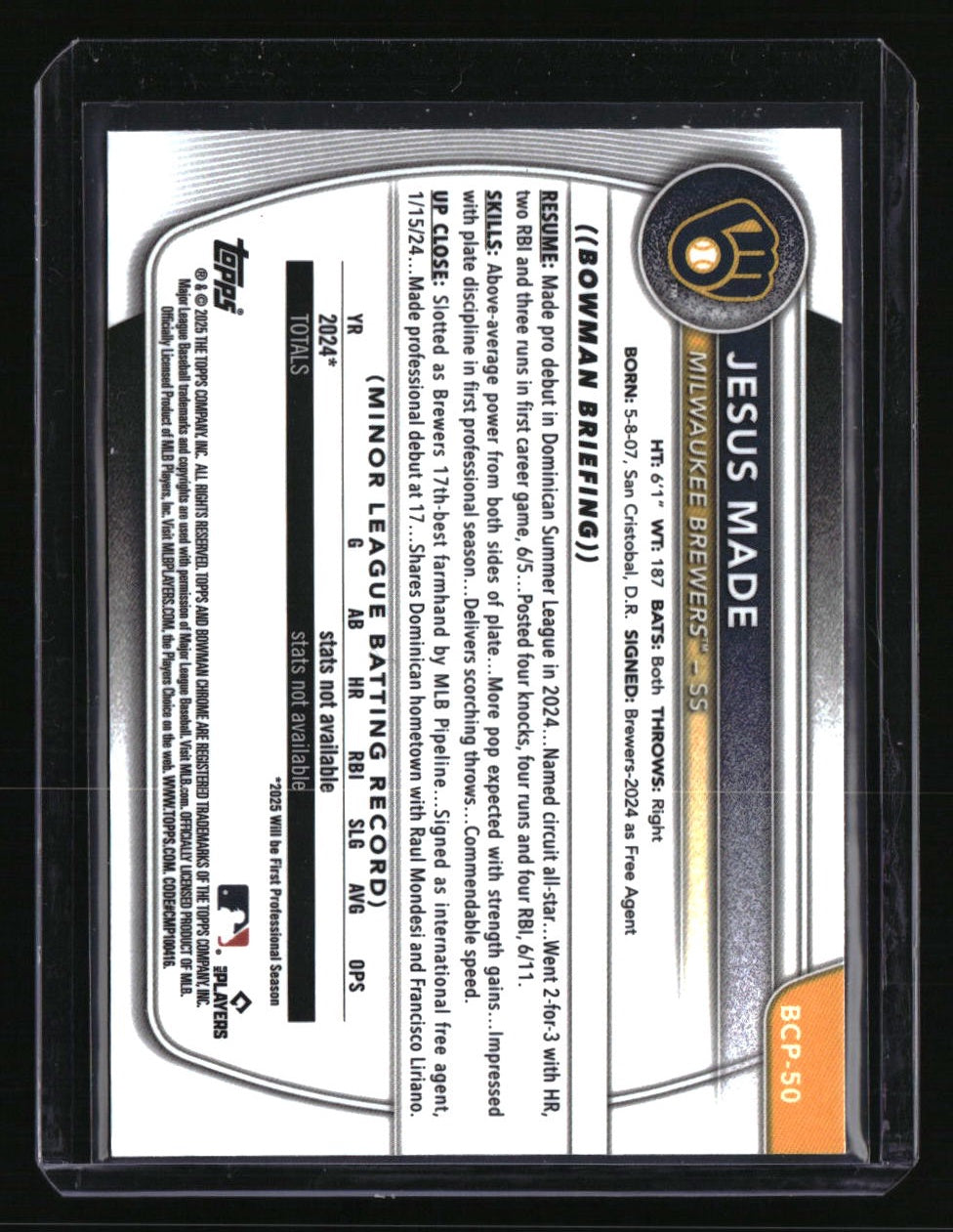 2025 Bowman Jesus Made Chrome Prospects X-Fractor