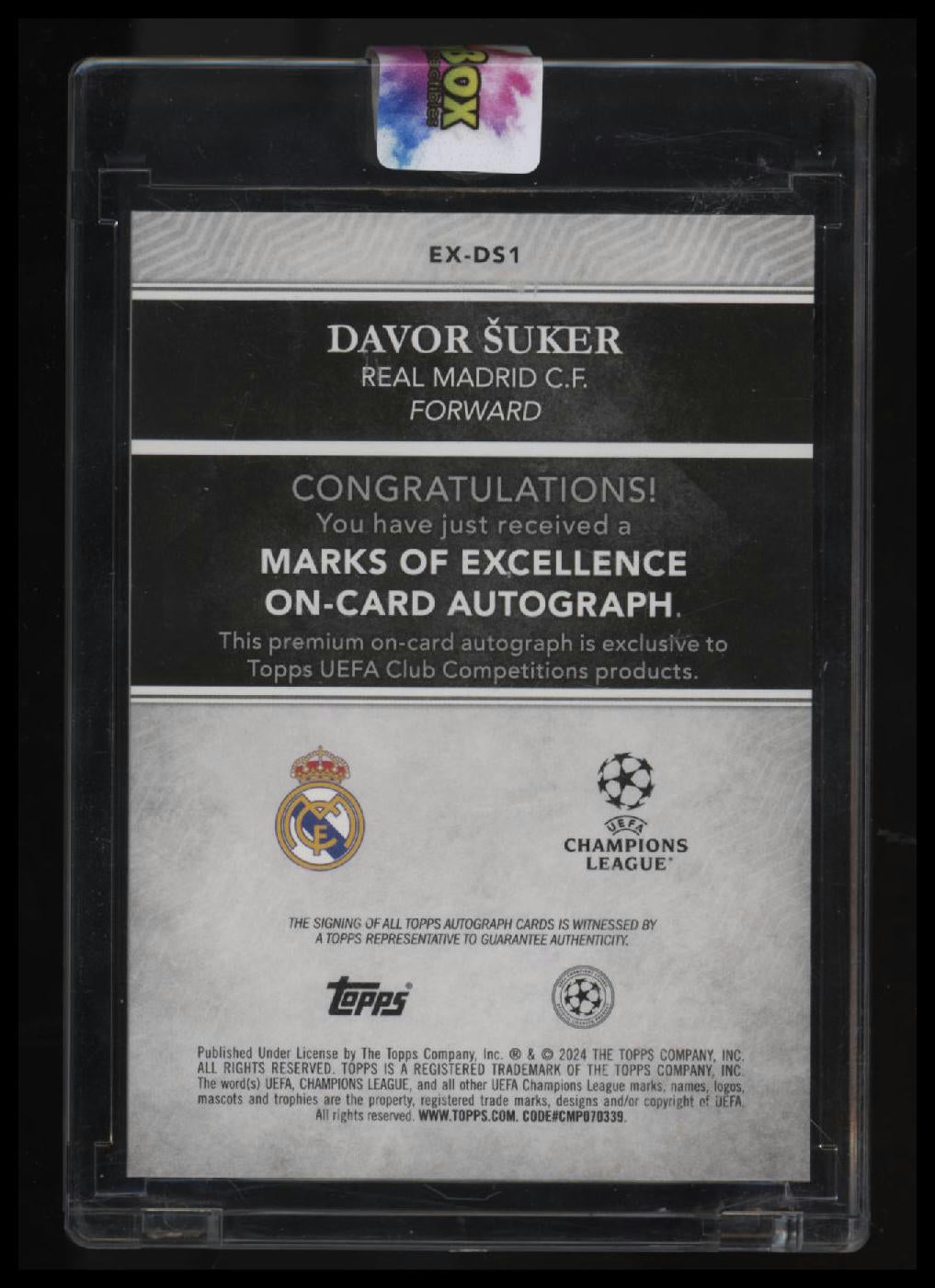 2024-25 Topps UEFA Davor Suker Marks of Excellence Autographs #/199