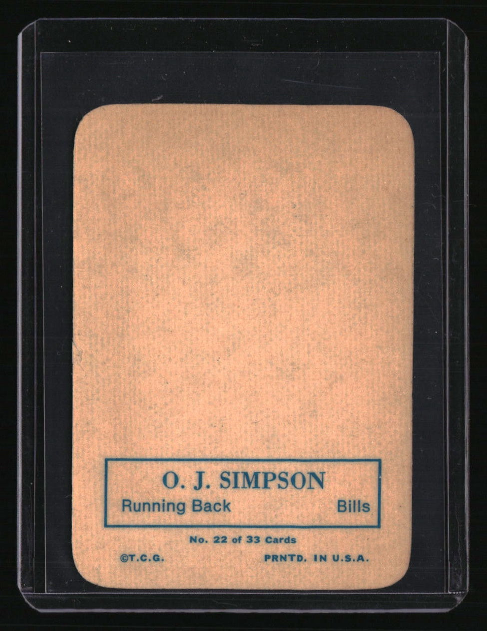 1970 Topps O.J. Simpson Glossy