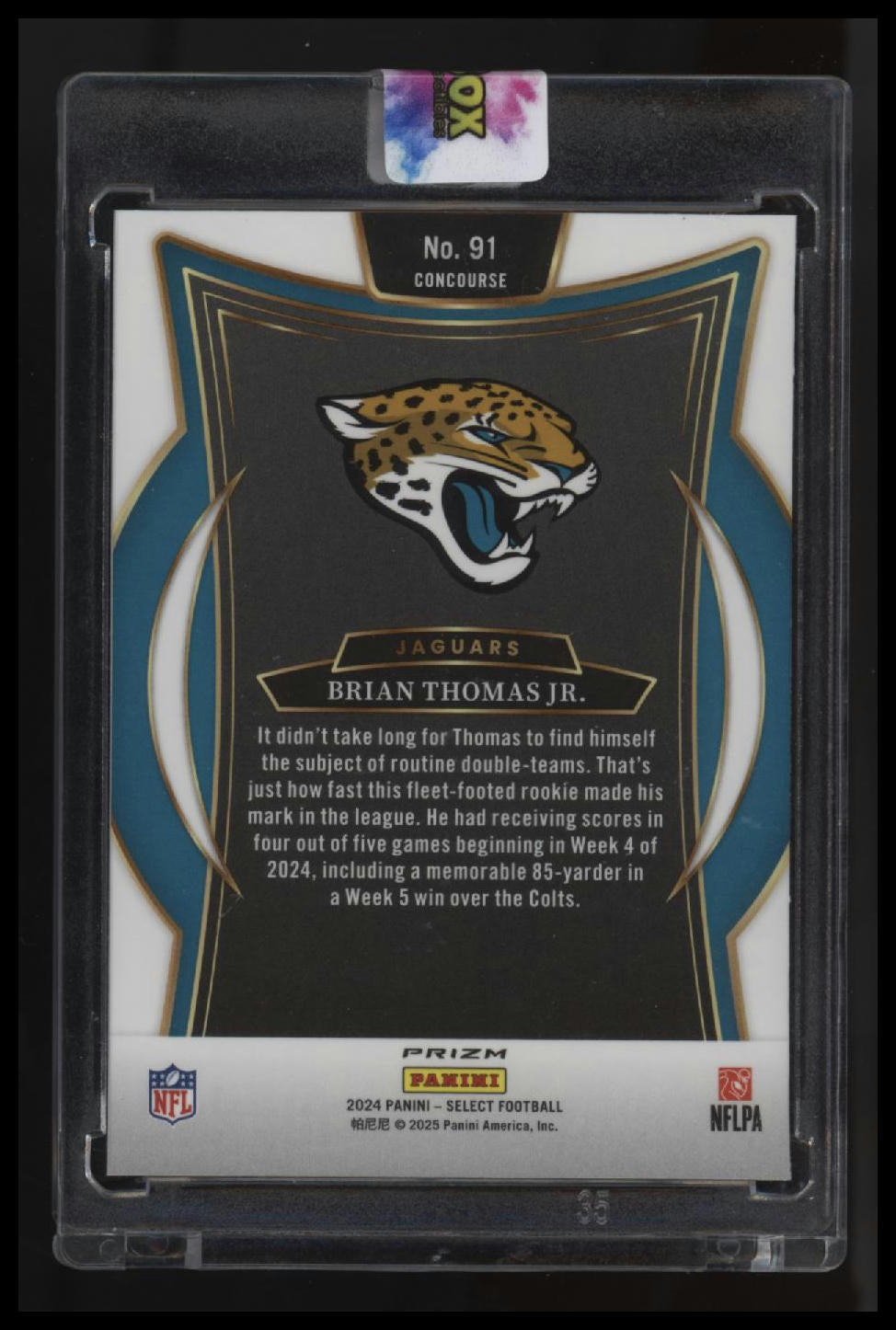 2024 Panini Select Brian Thomas Jr. Zebra Prizm Shock