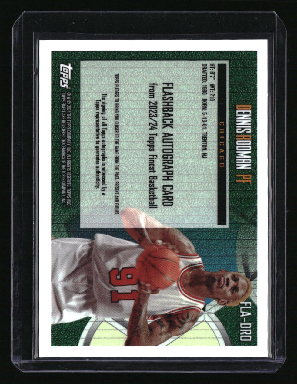 2023-24 Finest Dennis Rodman Flashback Autographs Red &amp; Black Refractors #/10