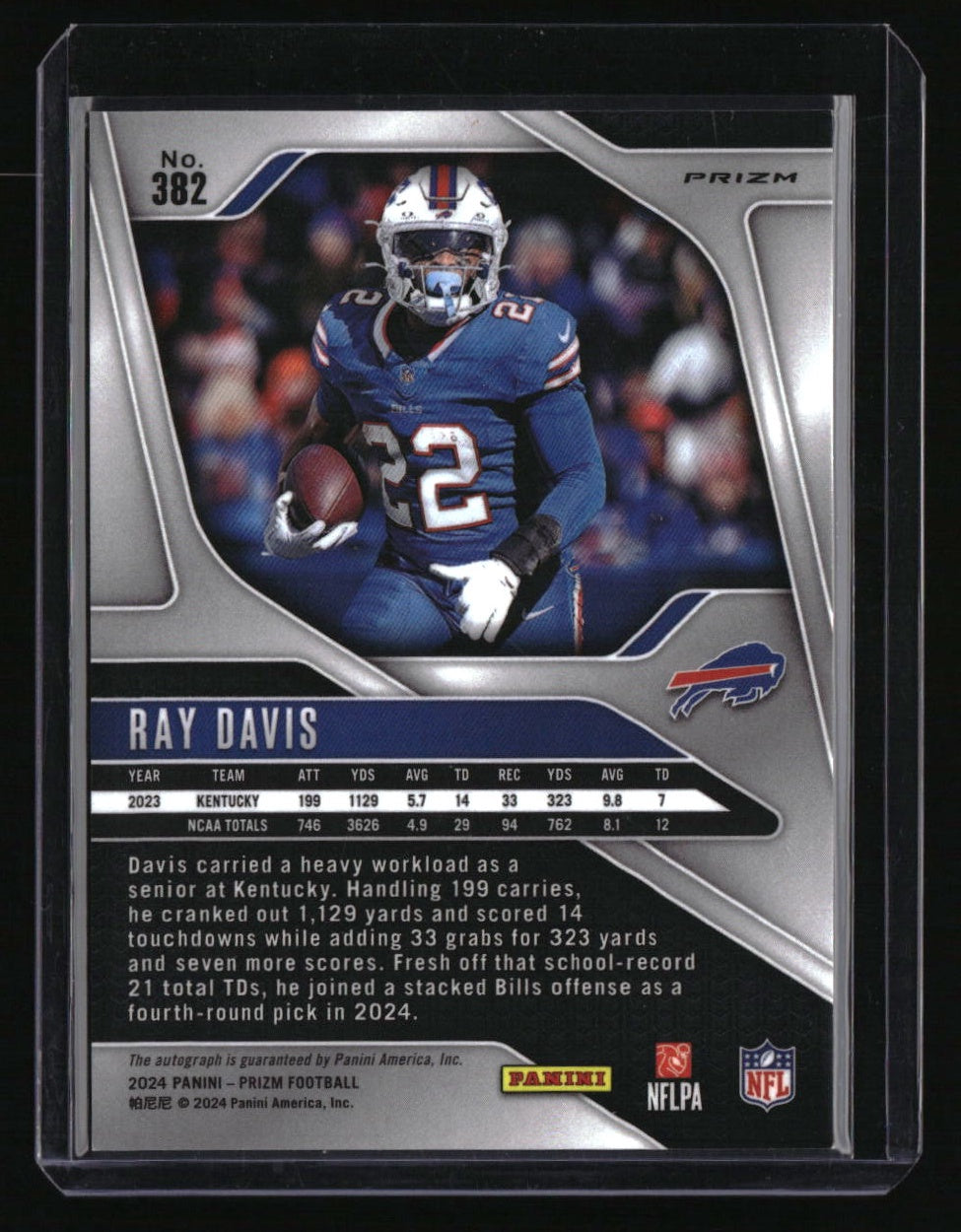 2024 Panini Prizm Ray Davis Autographs Silver Prizm