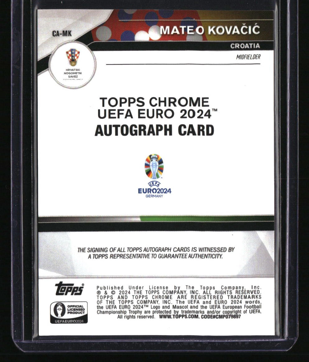 2024 Topps Chrome Sapphire Edition UEFA EURO Mateo Kovačić Autos Gold #/50