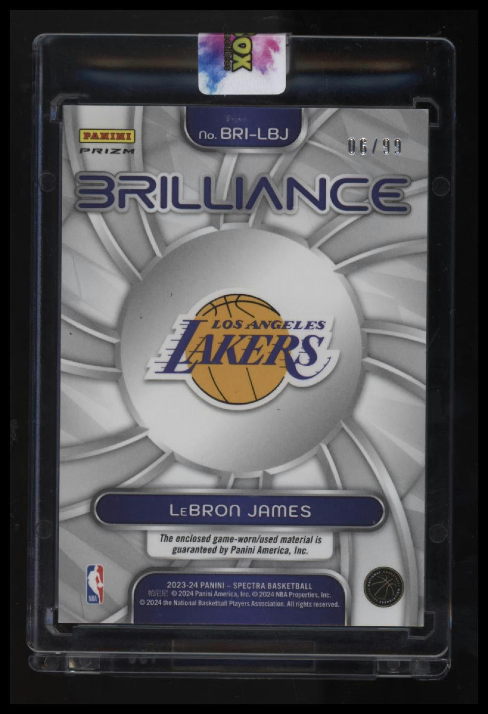 2023-24 Panini Spectra LeBron James Patch Brilliance Celestial #/99