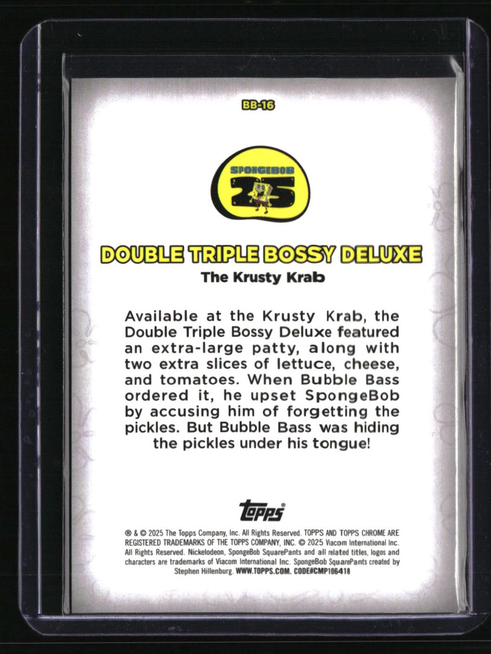 2025 Topps Chrome Spongebob The Krusty Krab Kelp Reviews Gold #/50