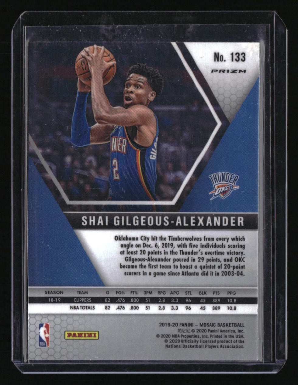 2019-20 Panini Mosaic Shai Gilgeous-Alexander Gold Wave Prizm