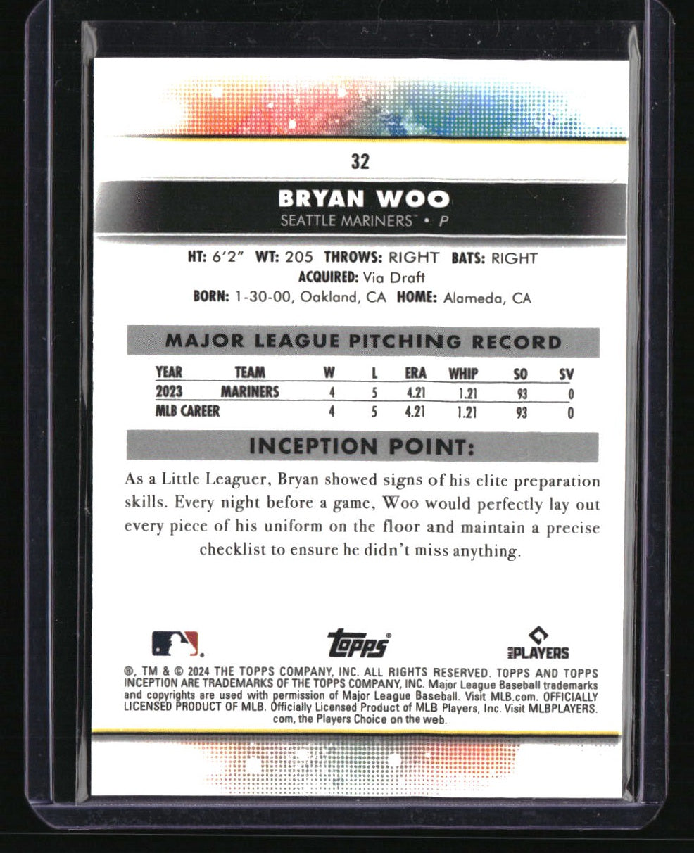 2024 Topps Inception Bryan Woo Magenta #/99