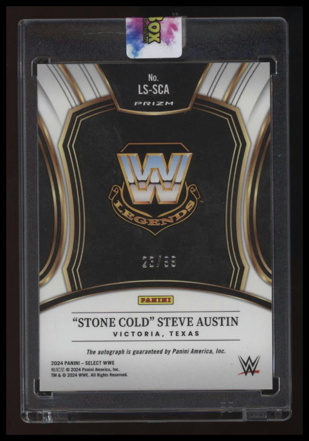 2024 Panini Select WWE Steve Austin Legendary Signatures Red Prizms #/99