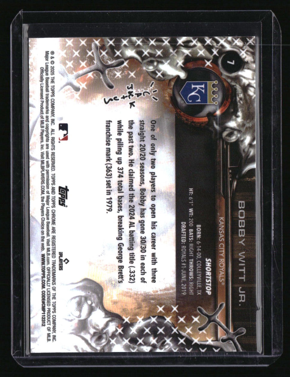 2025 Topps Cosmic Chrome x Cactus Jack Bobby Witt Jr
