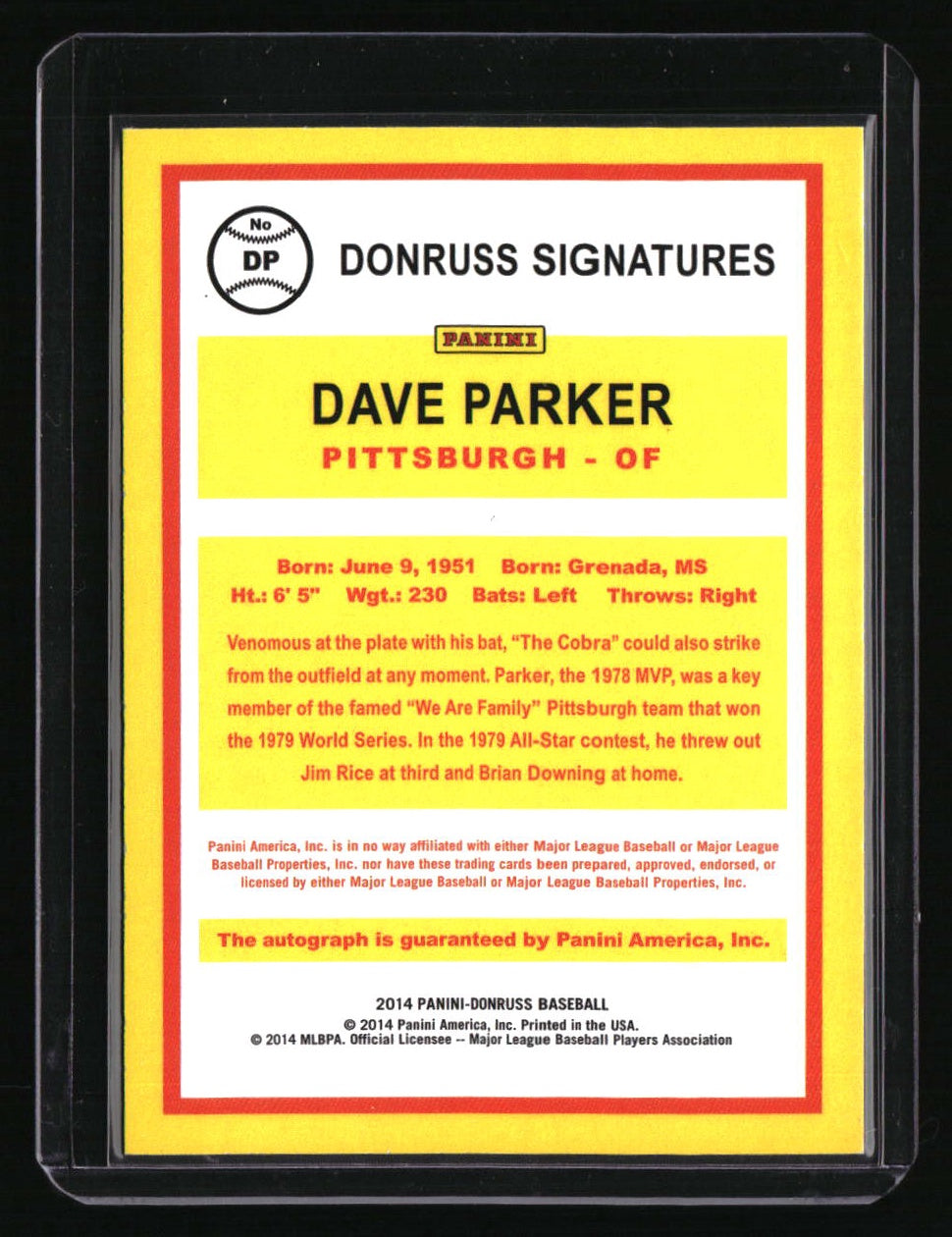 2014 Donruss Dave Parker Signatures