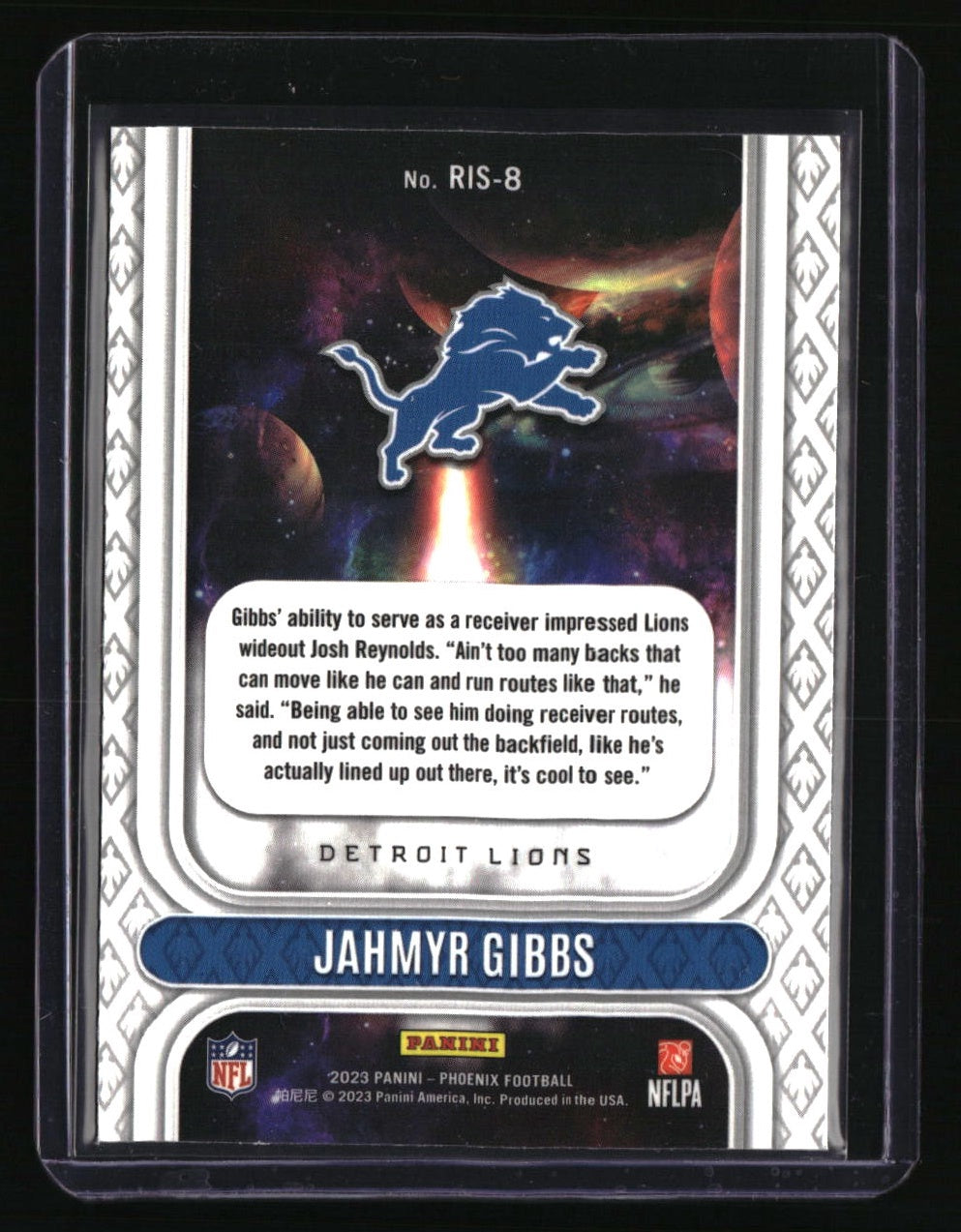 2023 Panini Phoenix Jahmyr Gibbs Rookie Rising Seismic Silver