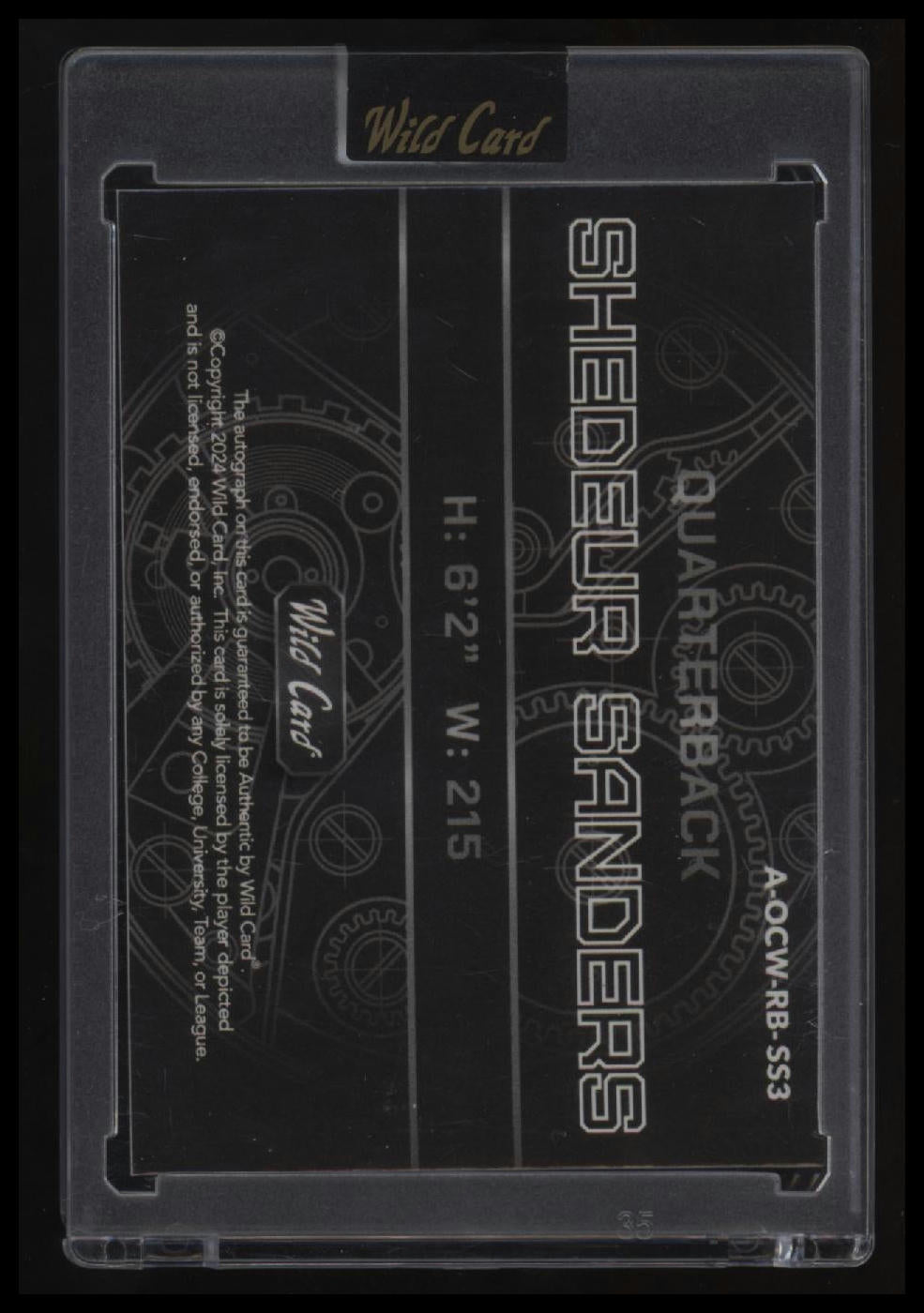 2024 Wild Card QB1 Shedeur Sanders Autograph 1/1