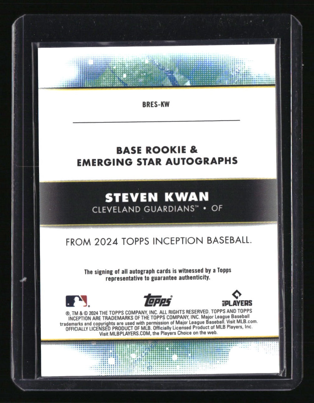 2024 Topps Inception Steven Kwan Rookie and Emerging Star Auto Purple #/199