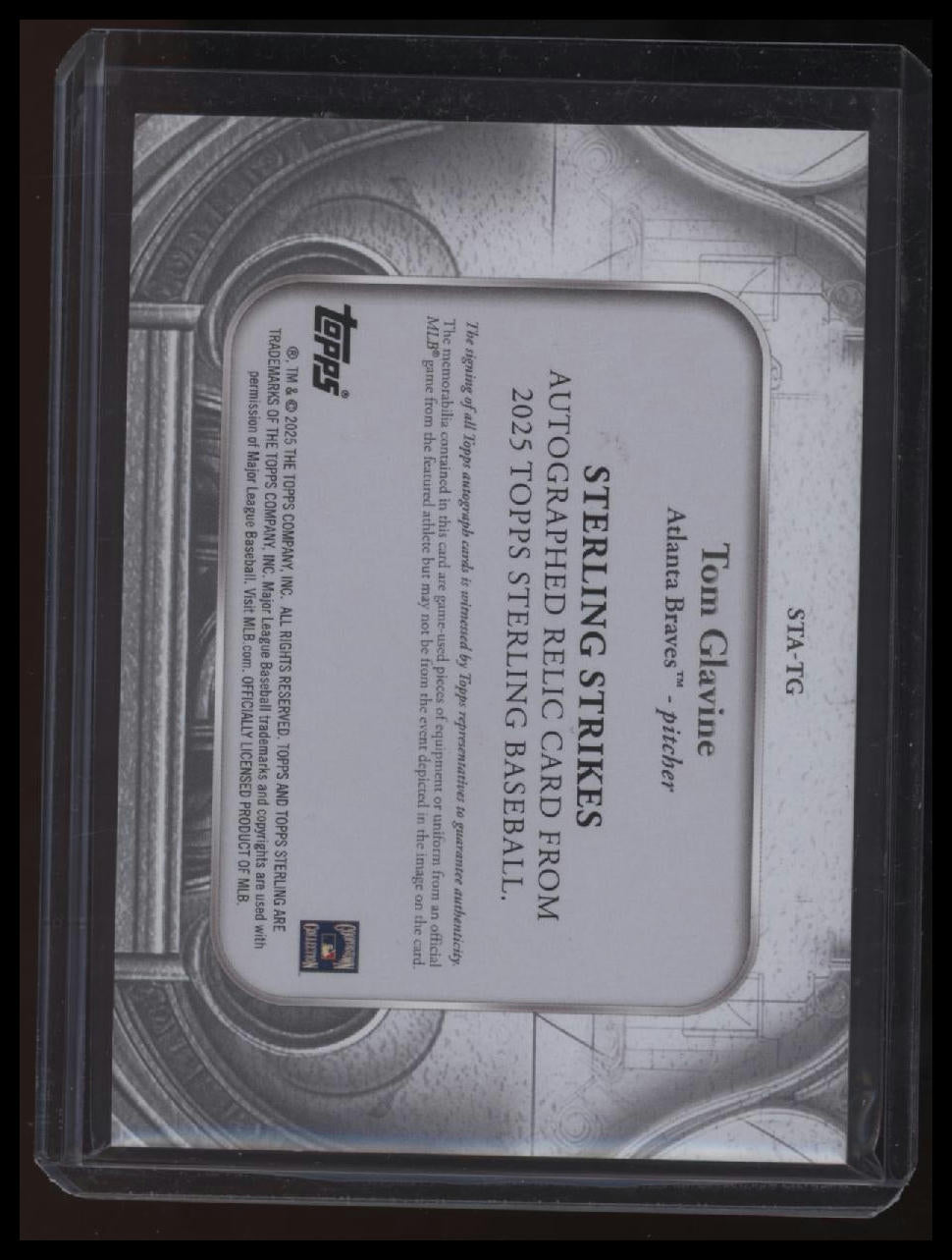 2025 Topps Sterling Tom Glavine Patch Auto #/25