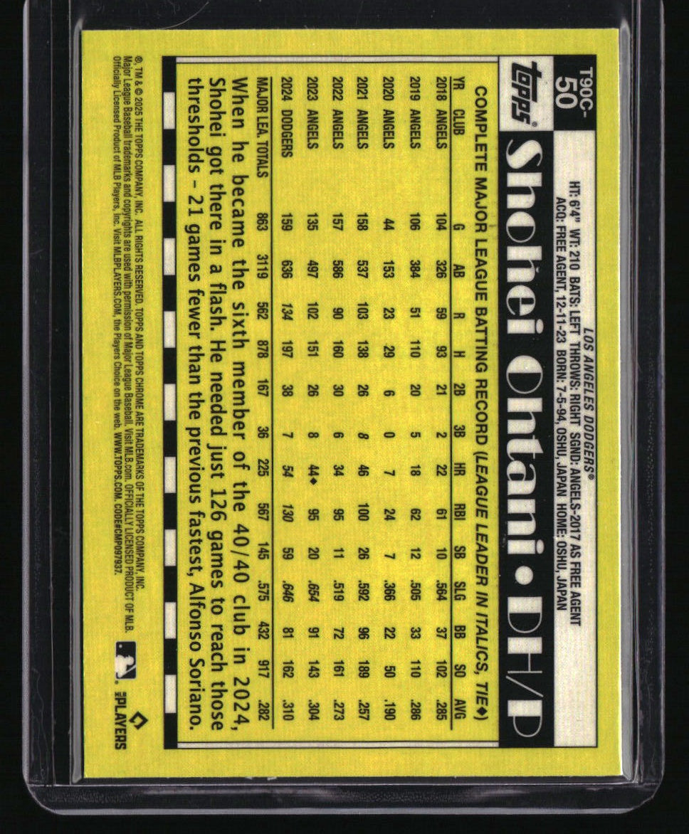 2025 Topps Shohei Ohtani 35th Anniversary Chrome Green Mojo Refractors #/99