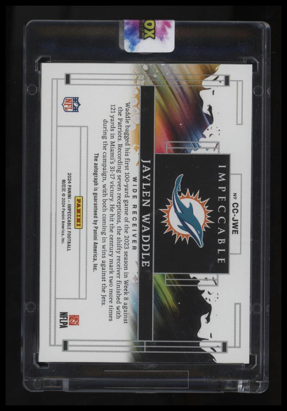 2024 Panini Impeccable Jaylen Waddle Canvas Creations Signatures Bronze #/25