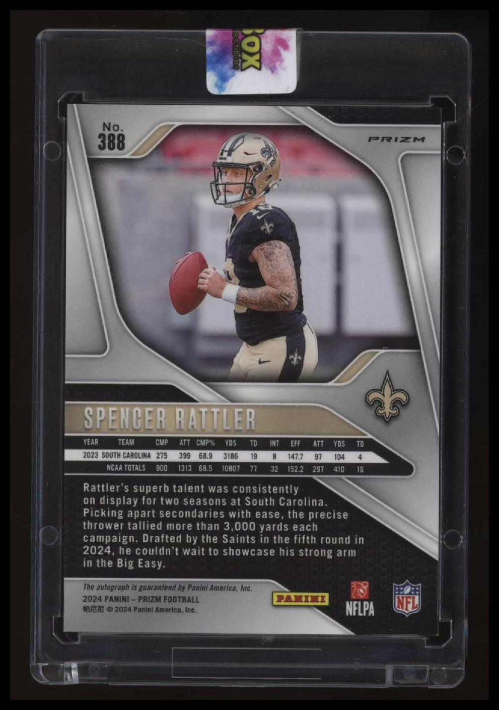 2024 Panini Prizm Spencer Rattler Autographs Silver Prizm