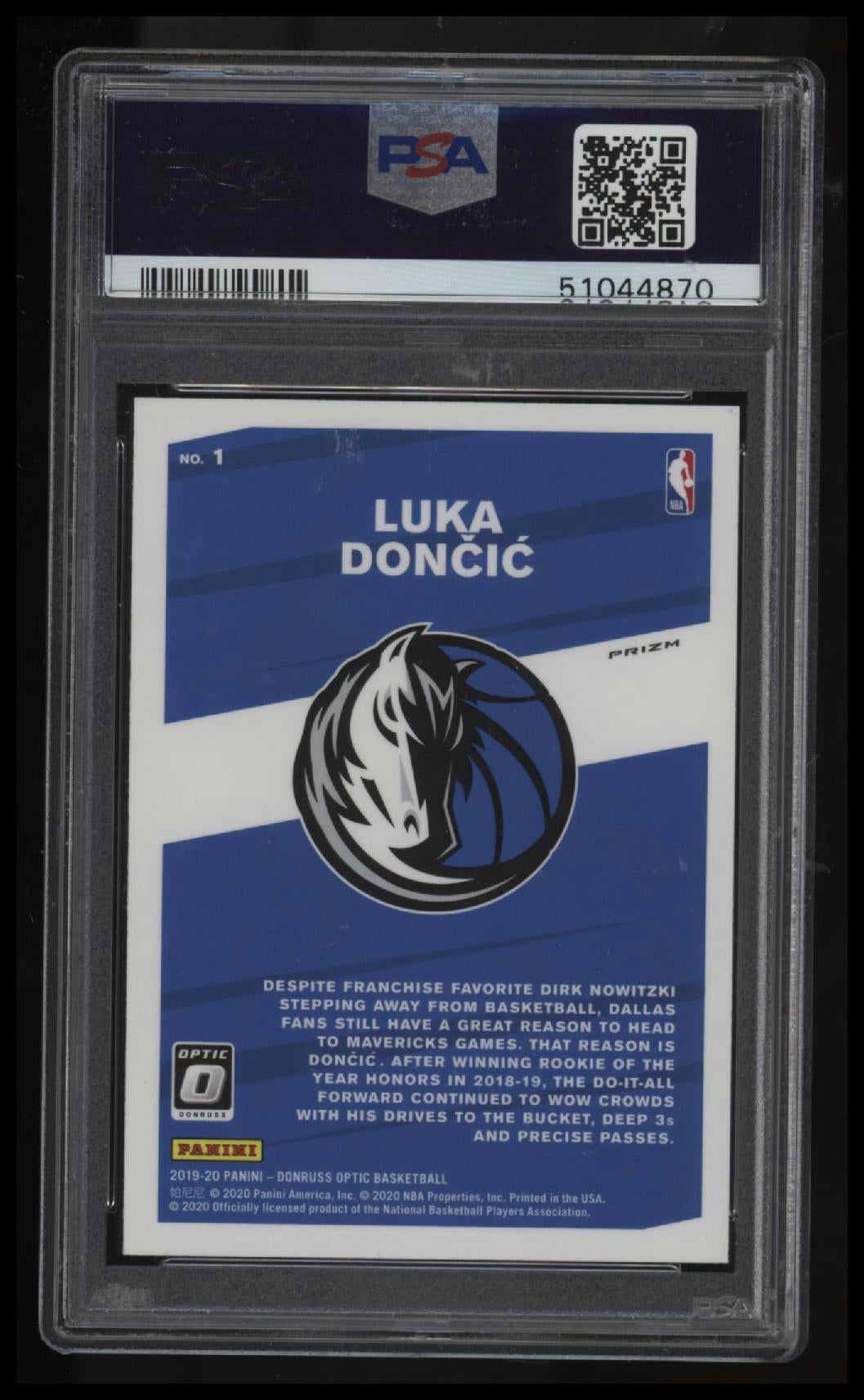 2019 Panini Donruss Optic My House! Luka Doncic My House!-Purple PSA 10