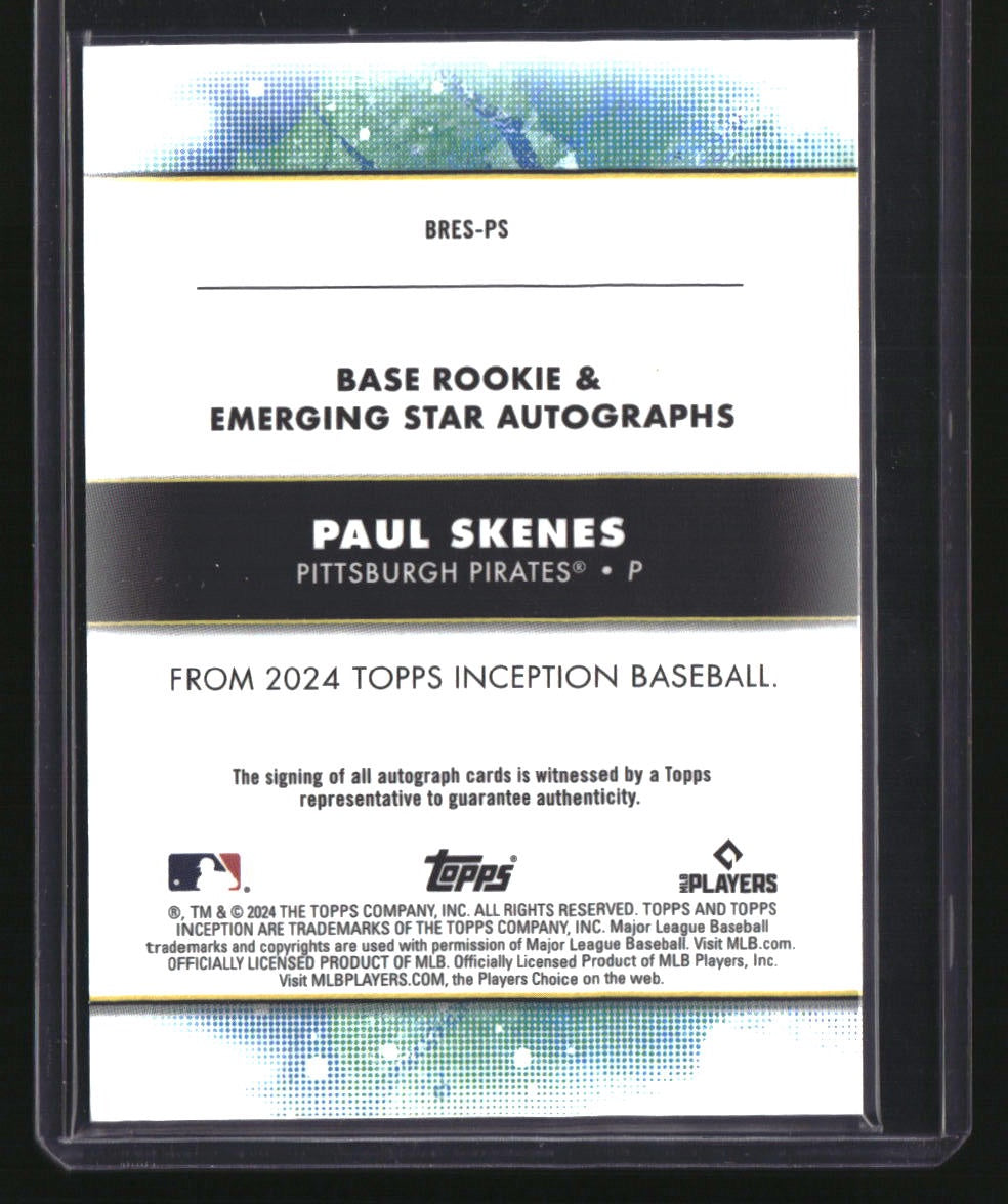 2024 Topps Inception Paul Skenes Base Rookie and Emerging Star Autographs #/299