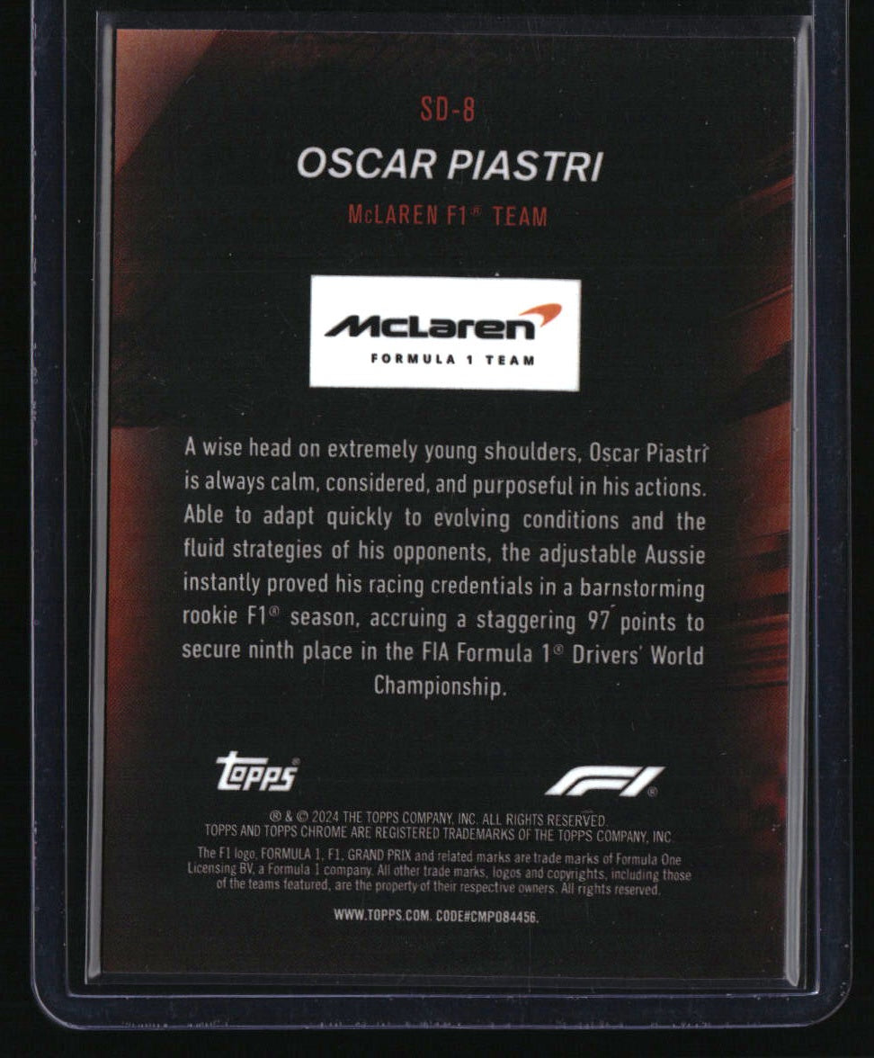 2024 Topps Chrome Formula 1 Oscar Piastri Speed Demons Gold Refractors #/50