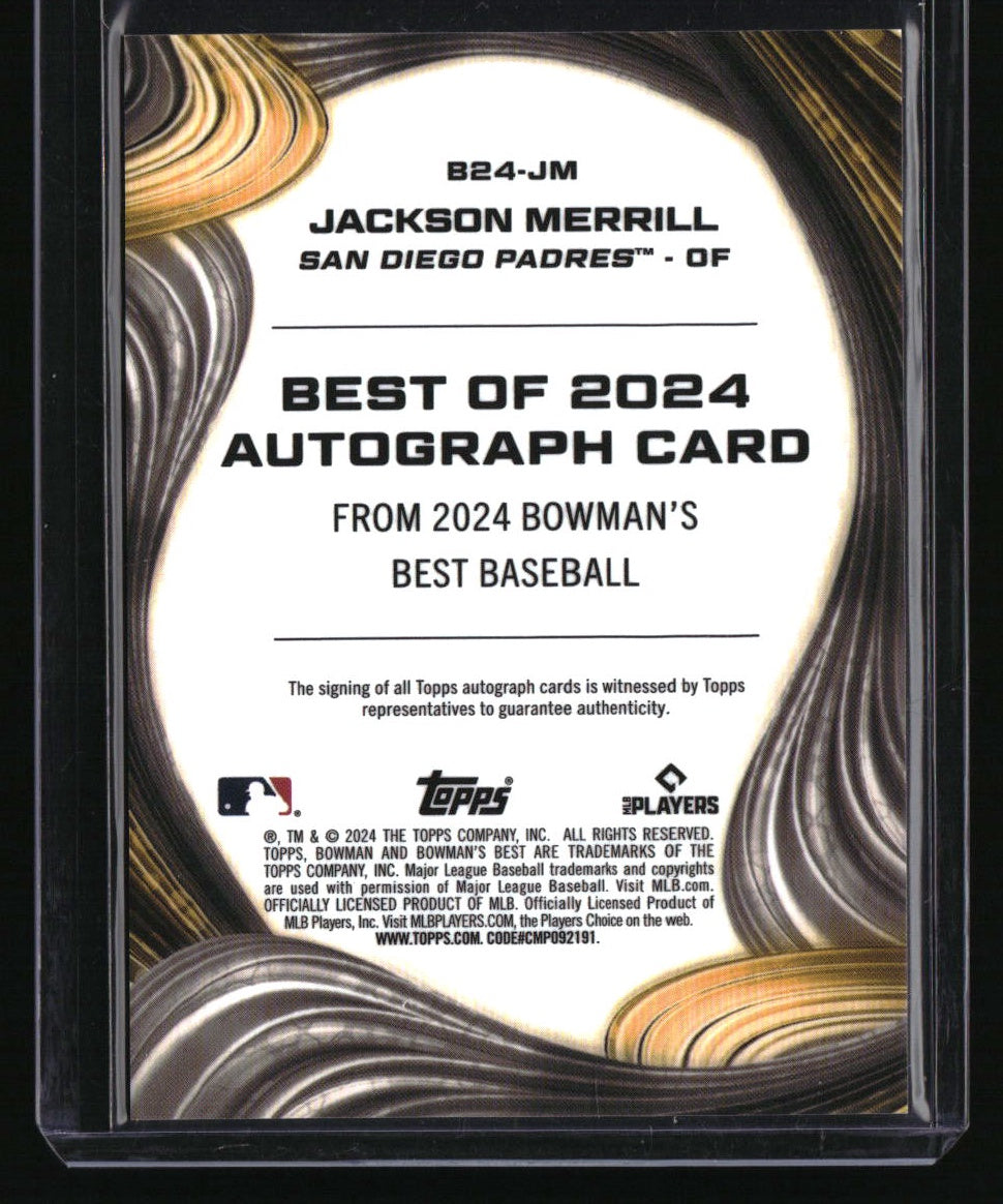 2024 Bowman&#39;s Best Jackson Merrill Best of 2024 Autographs