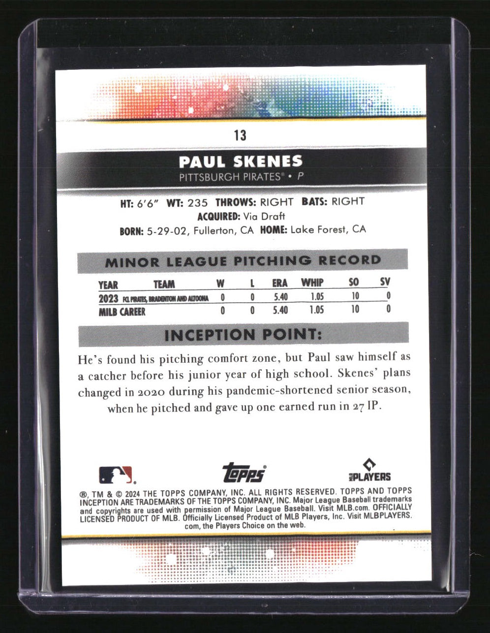 2024 Topps Inception Paul Skenes