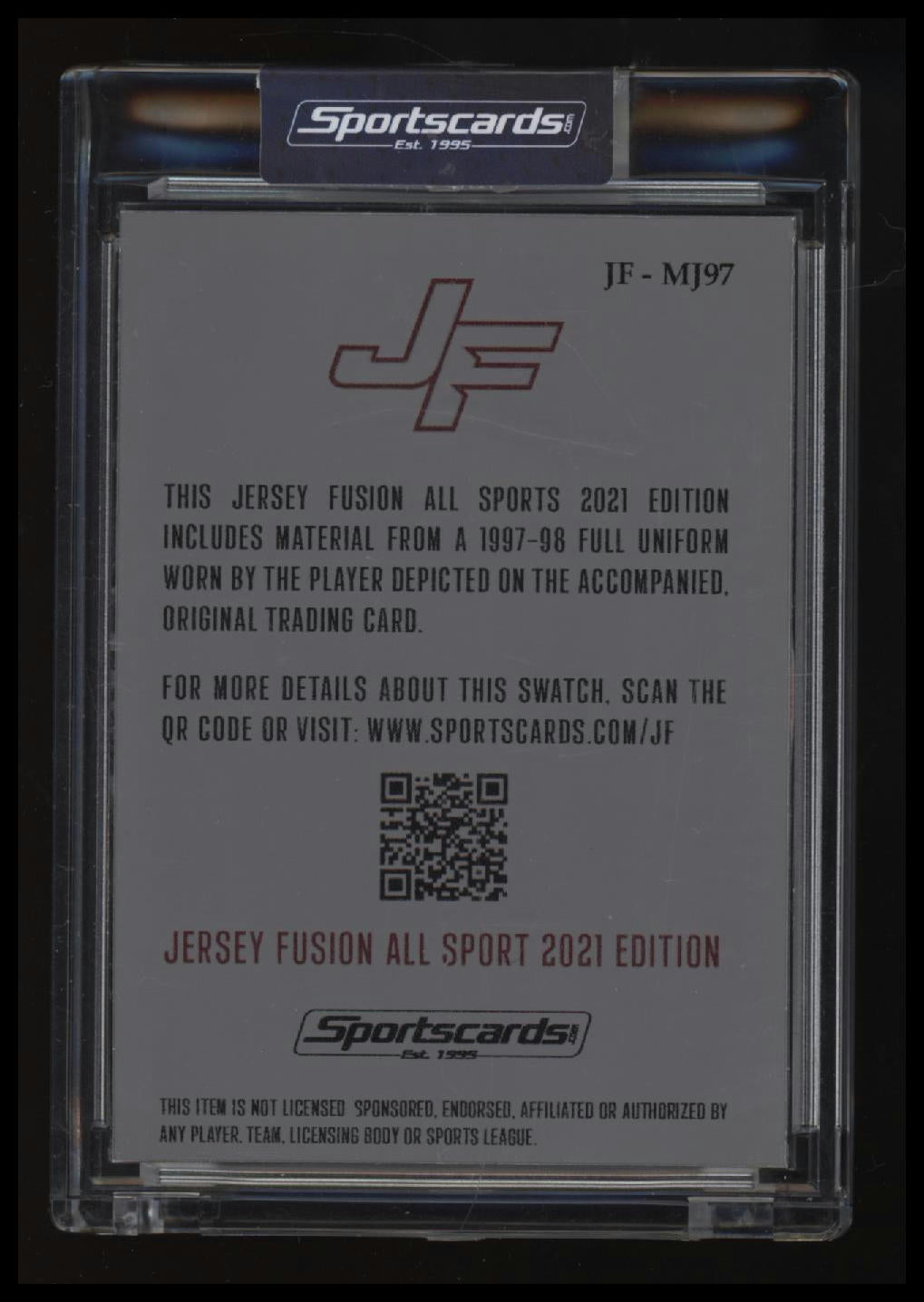 2021 Jersey Fusion Michael Jordan One of One Bull Horn Patch
