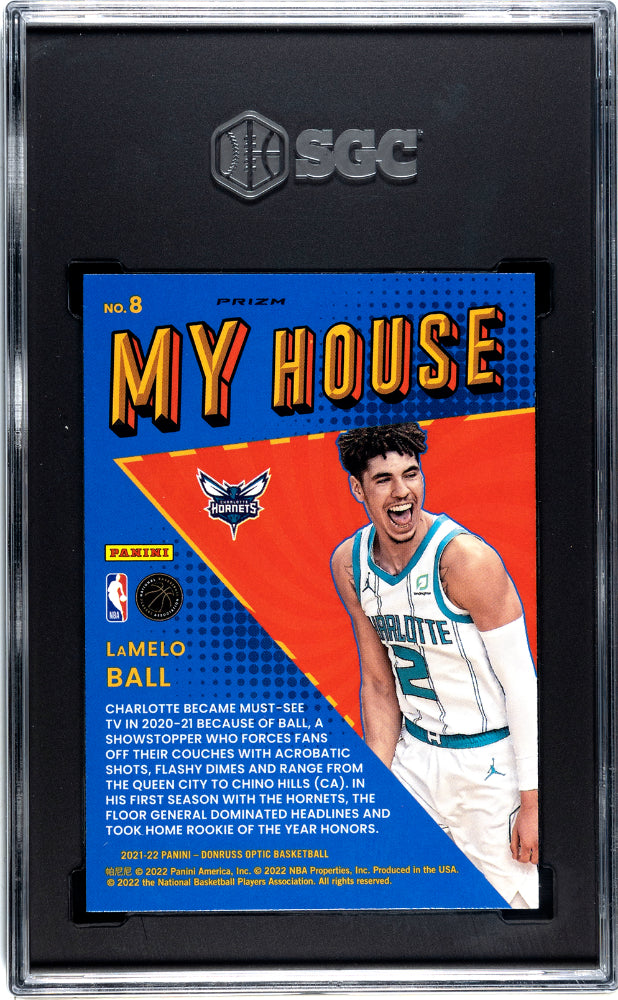 2021-22 Donruss Optic Lamelo Ball My House Gold Wave Prizm SGC 9.5