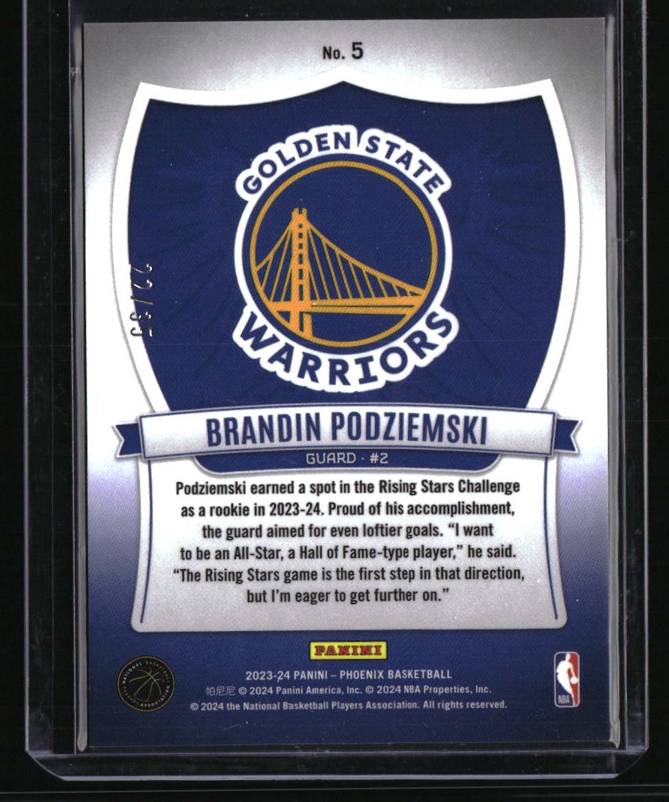 2023-24 Panini Phoenix Brandin Podziemski Crusade International Blue #/35