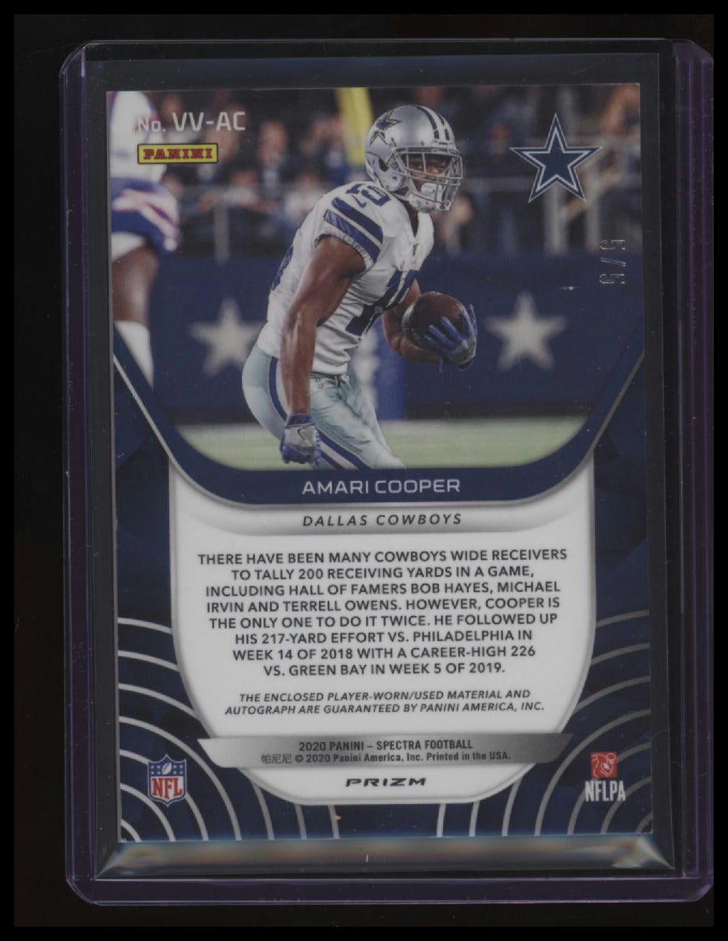 2020 Panini Spectra Amari Cooper Vested Veterans Autographs Psychedelic #/5
