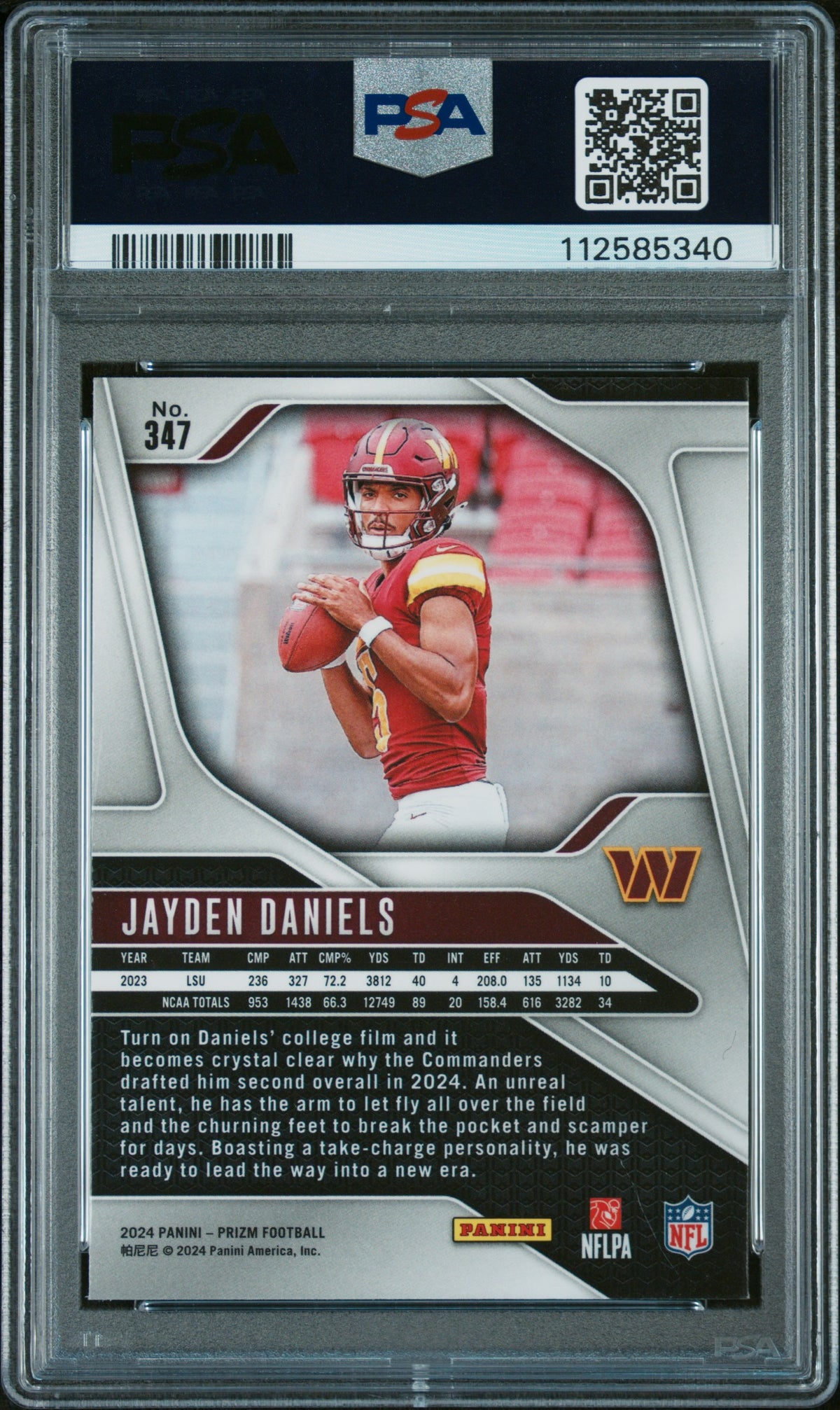 2024 Panini Prizm Jayden Daniels PSA 10