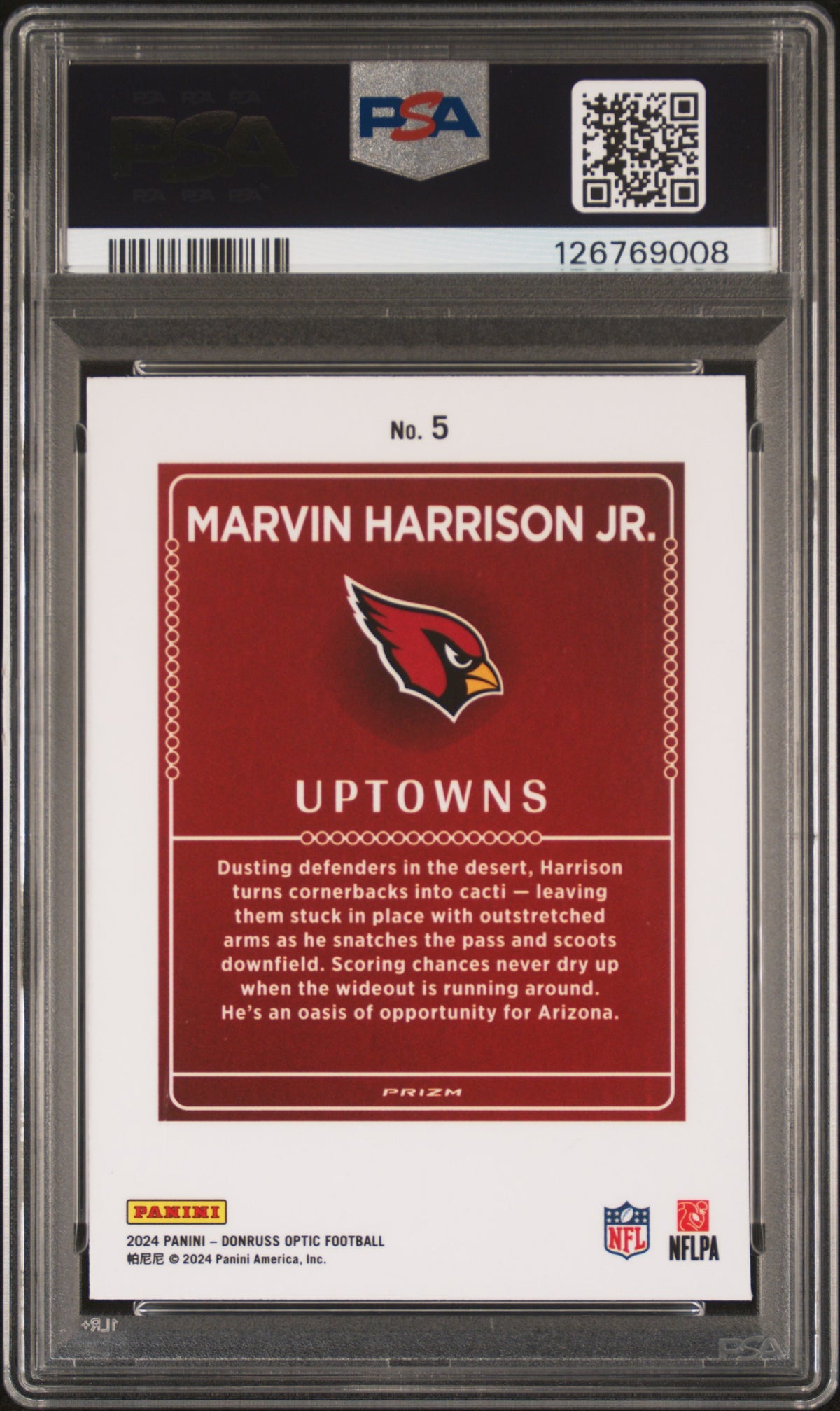 2024 Panini Donruss Optic Uptowns Marvin Harrison Jr. PSA 9
