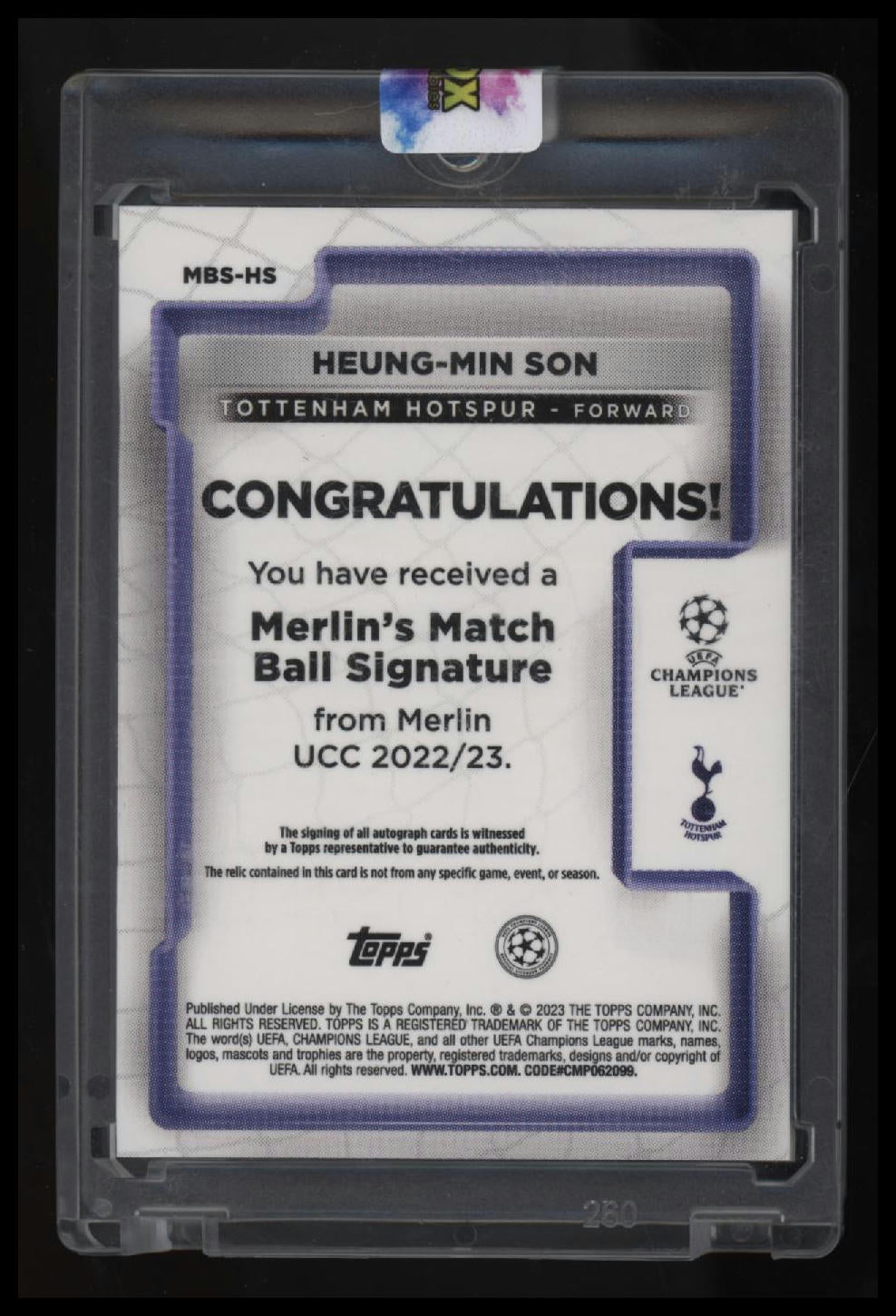 2022-23 Merlin Chrome UEFA Club Competitions Heung-min Son Match Ball Signatures