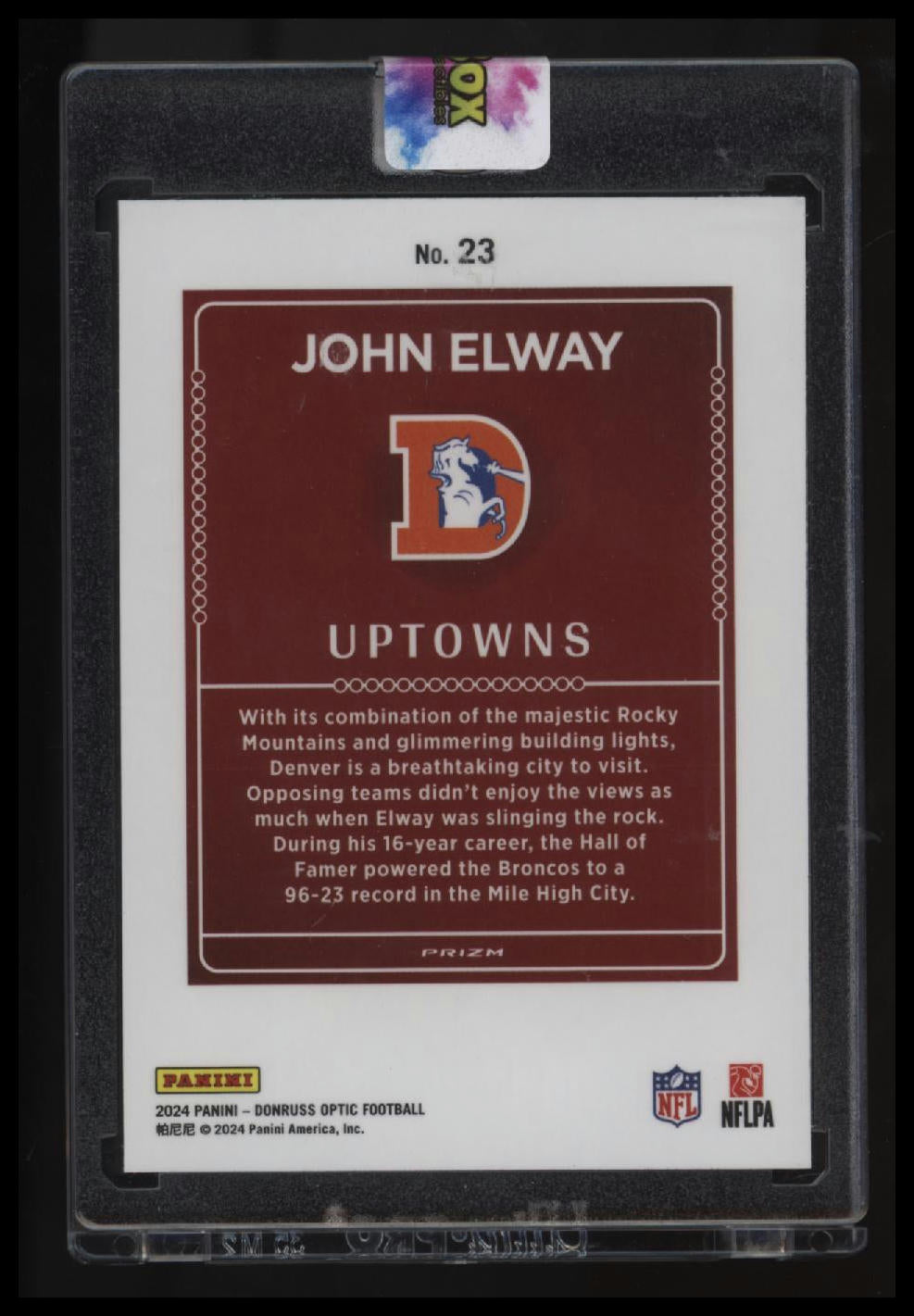 2024 Donruss Optic John Elway Uptowns