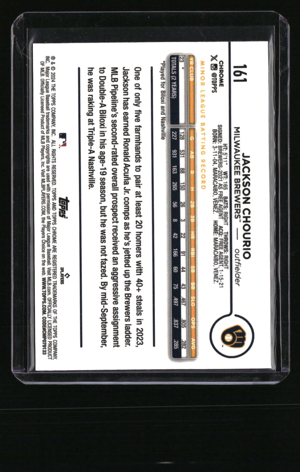 2024 Topps Chrome Logofractor Edition Jackson Chourio