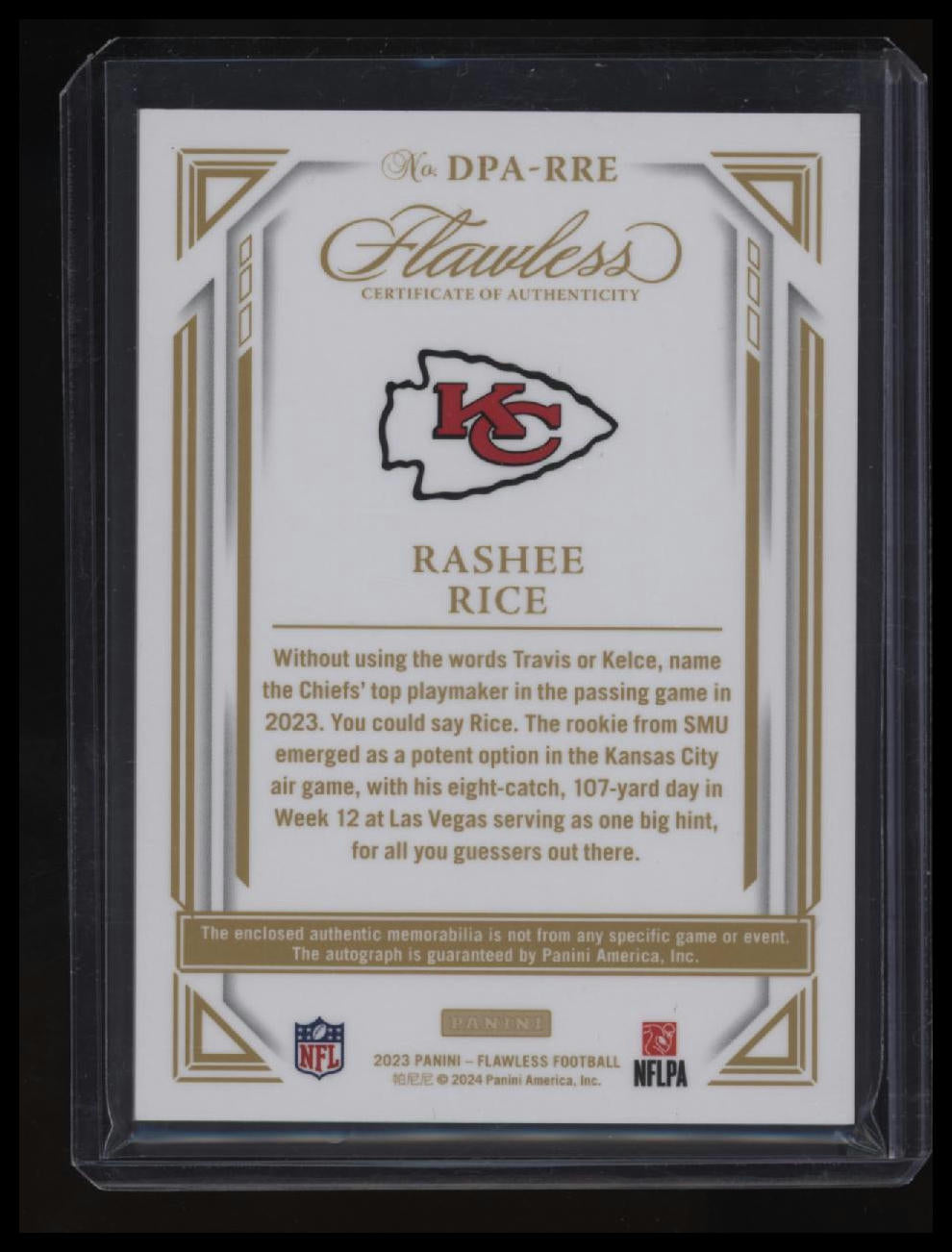 2023 Flawless Rashee Rice Rookie Dual Patch Autographs Sapphire #/10