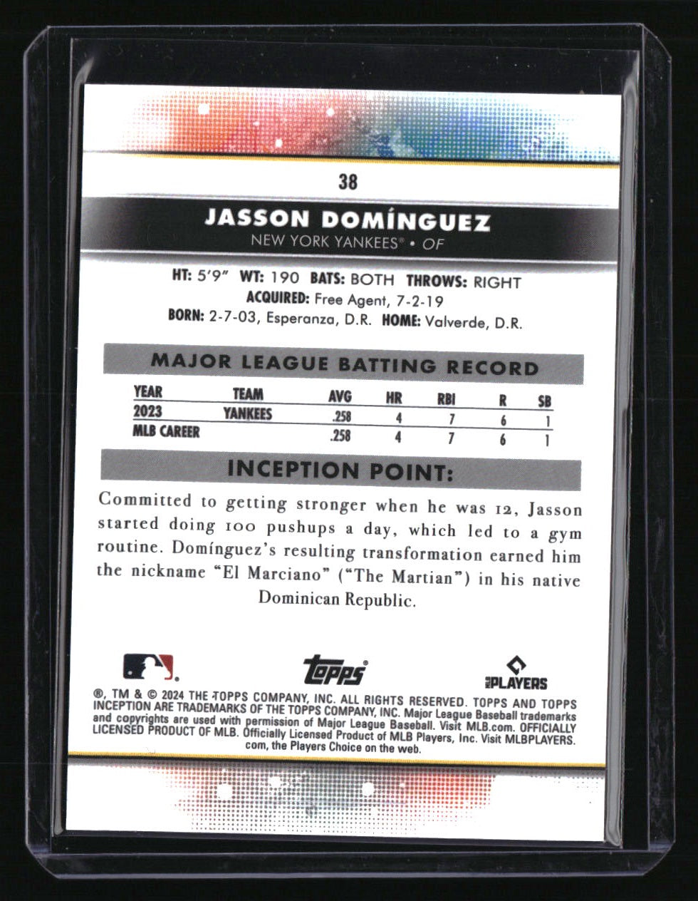 2024 Topps Inception Jasson Domínguez Magenta #/99
