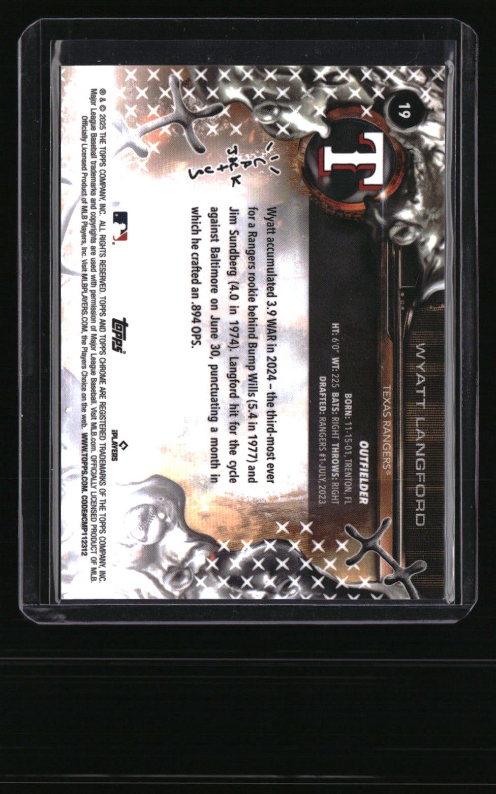 2025 Topps Cosmic Chrome x Cactus Jack Wyatt Langford
