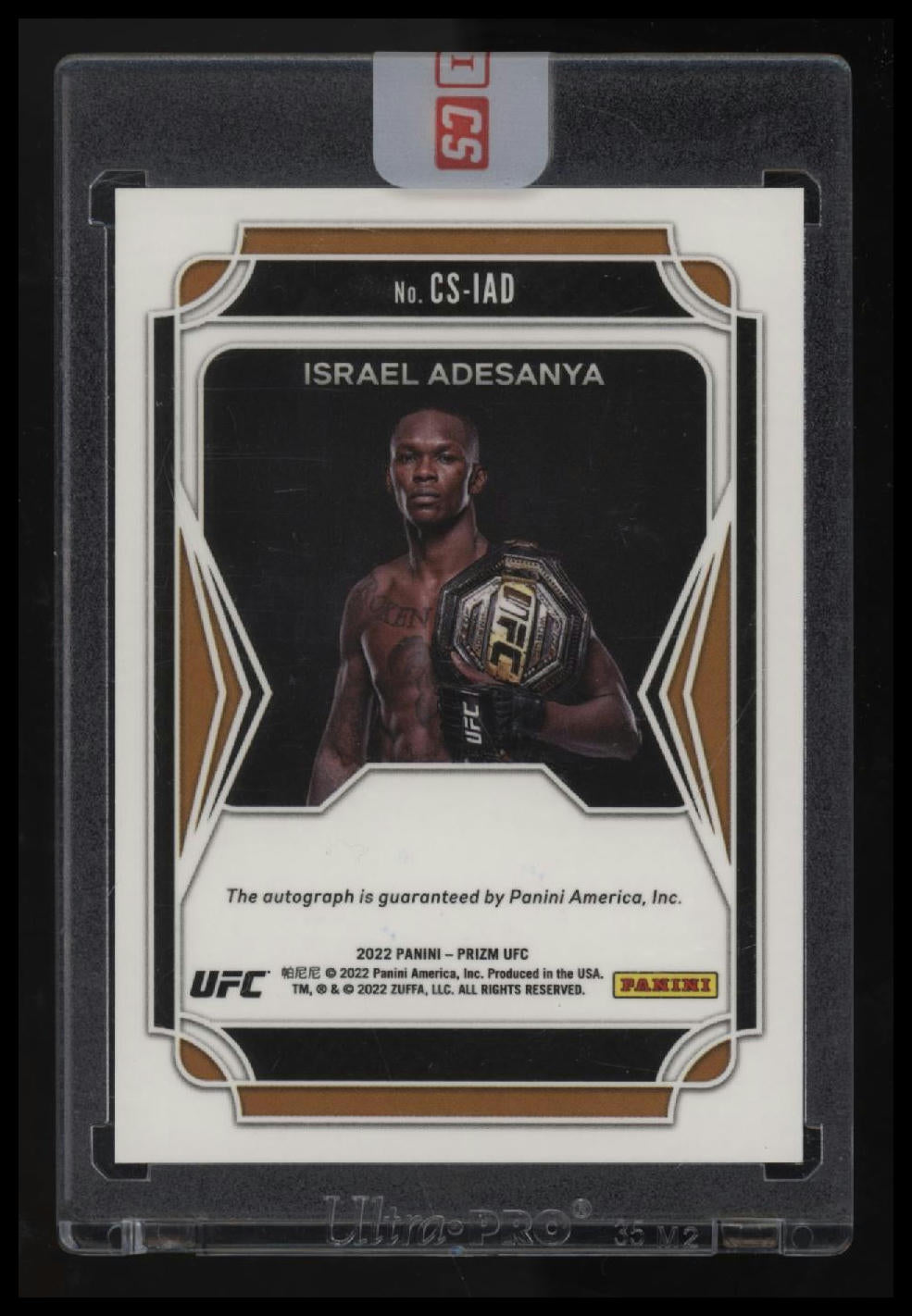 2022 Panini Prizm UFC Israel Adesanya Champion Signatures