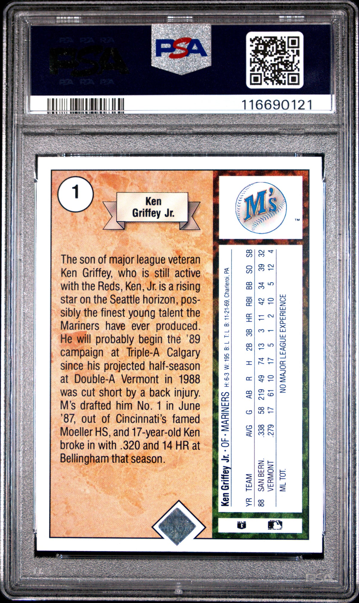 1989 Upper Deck Ken Griffey Jr. Star Rookie PSA 6