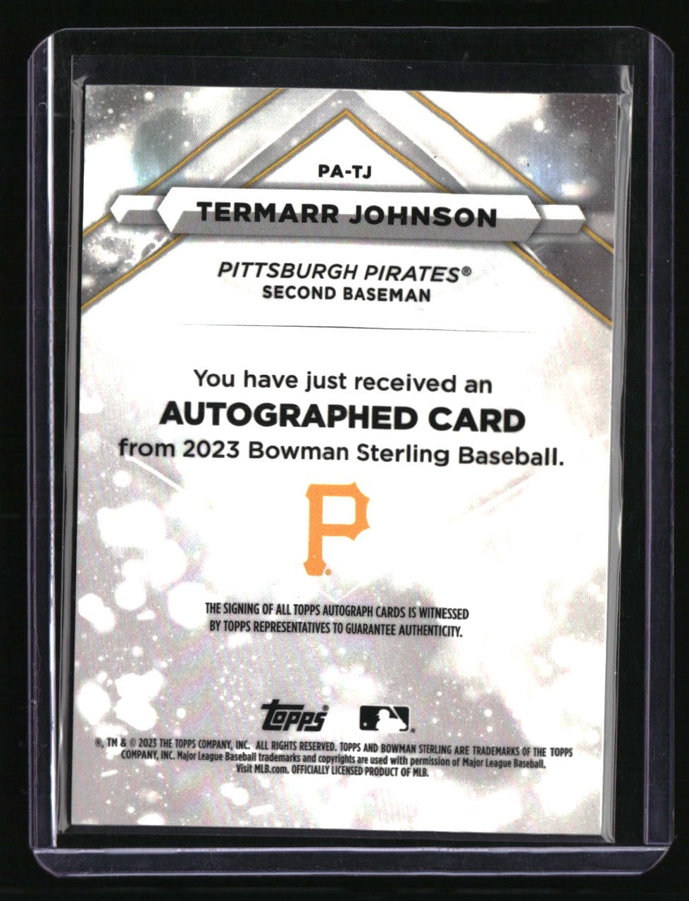 2023 Bowman Sterling Termarr Johnson Prospect Autographs