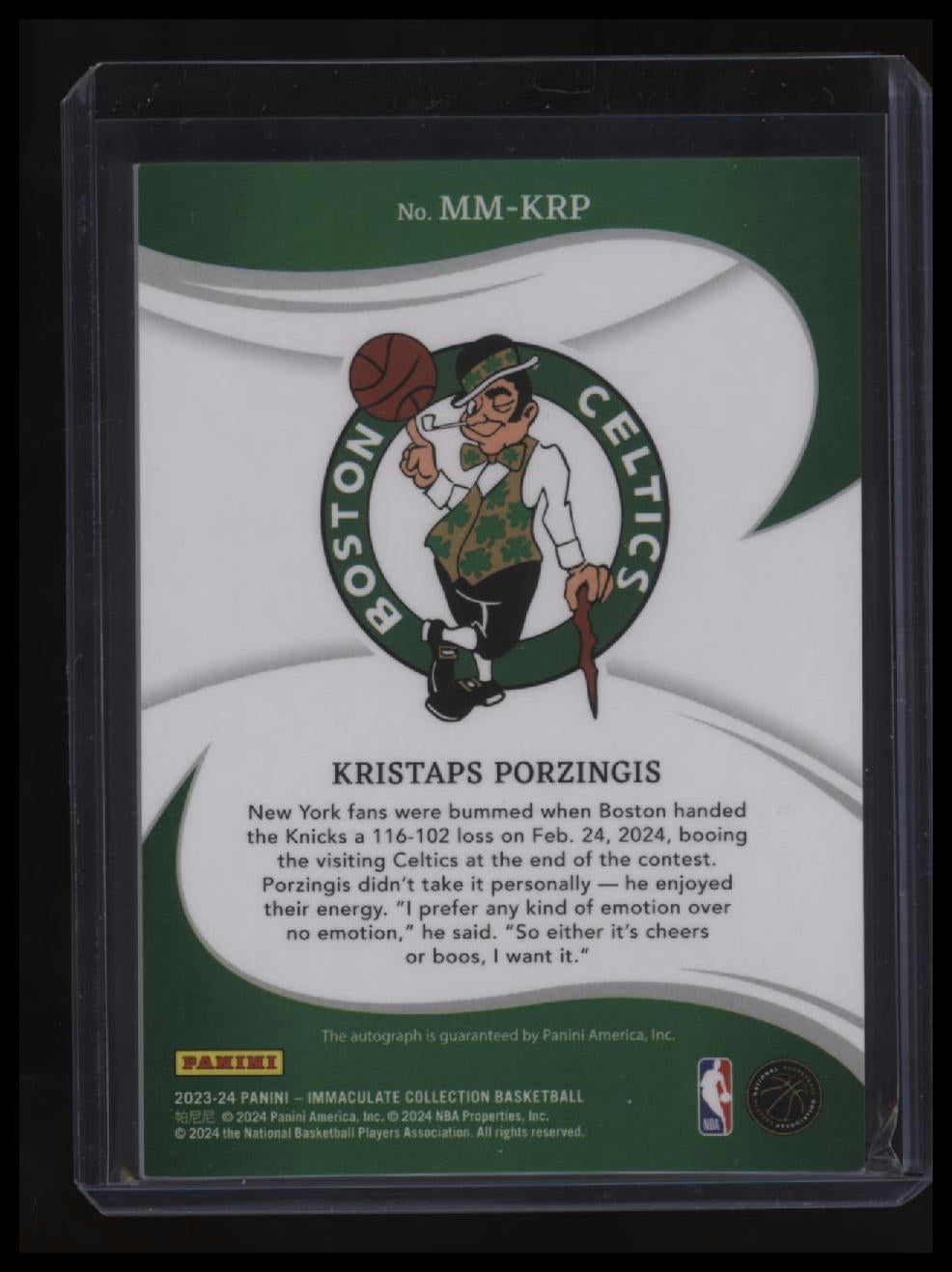 2023-24 Panini Immaculate Collection Kristaps Porzingis Modern Marks #/99