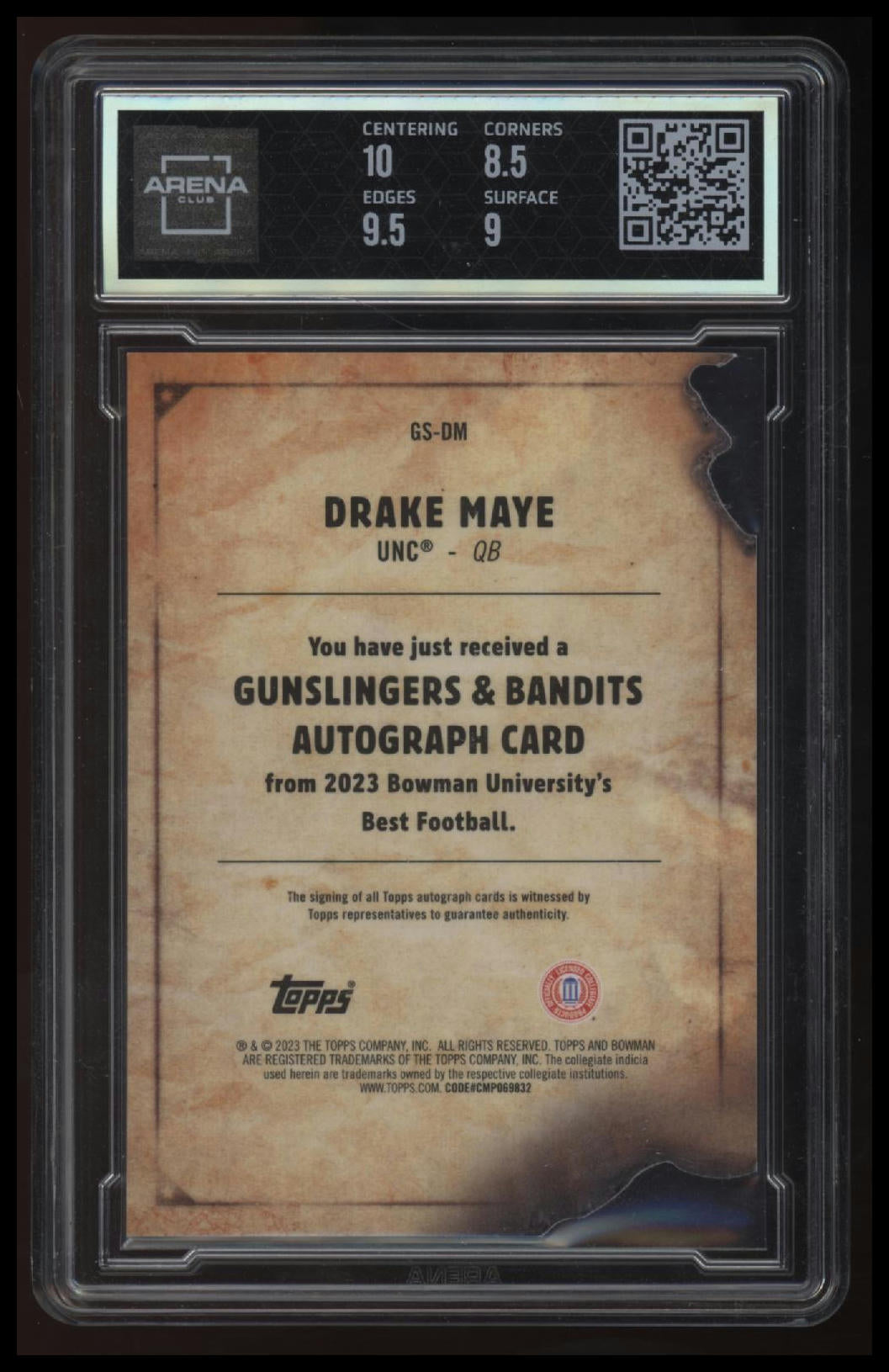 2023 Bowman U Best Drake Maye WANTED Die-Cut Auto Orange Refractor #/25
