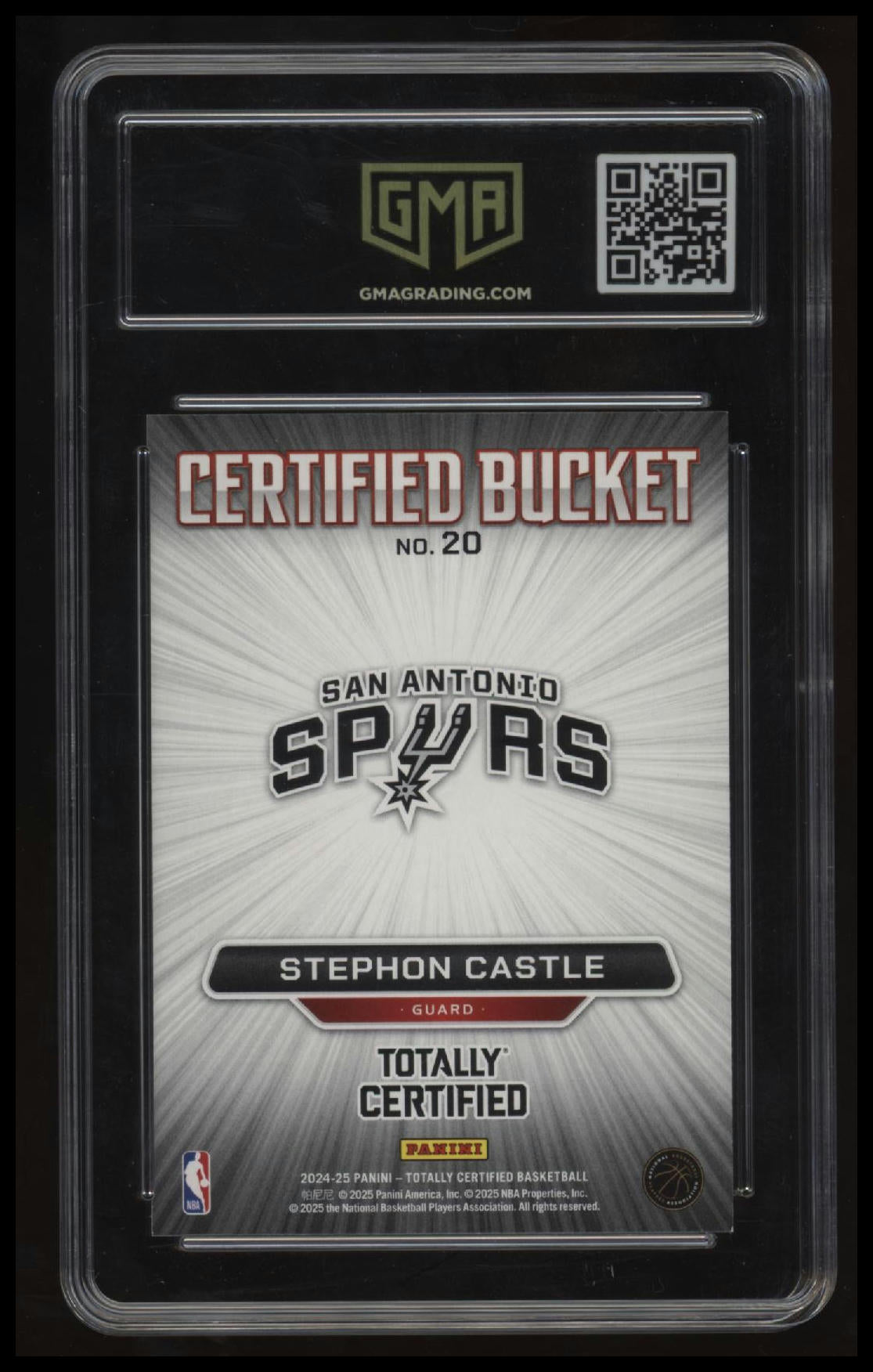 2024-25 Panini Totally Certified Stephon Castle Certified Bucket GMA 10