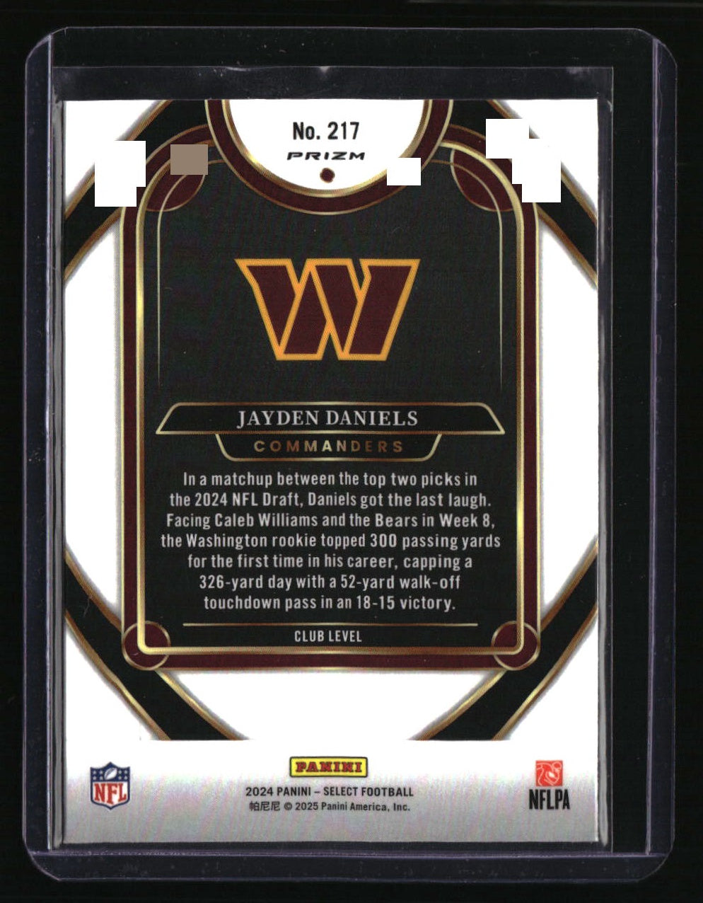 2024 Panini Select Jayden Daniels Red &amp; Blue Prizm Shock