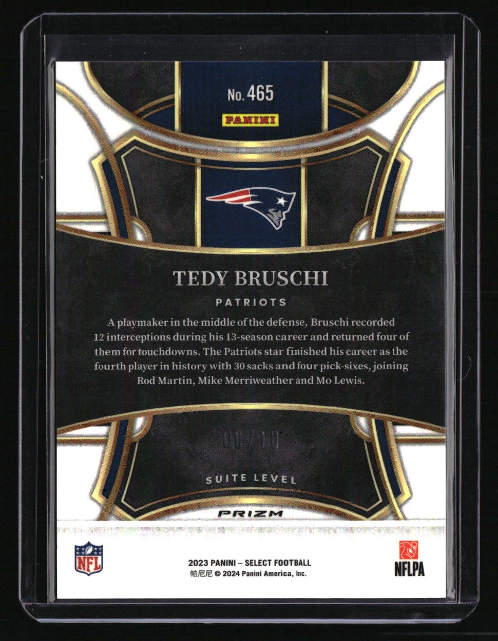 2023 Panini Select Tedy Bruschi Dragon Scale Gold Prizms #/10