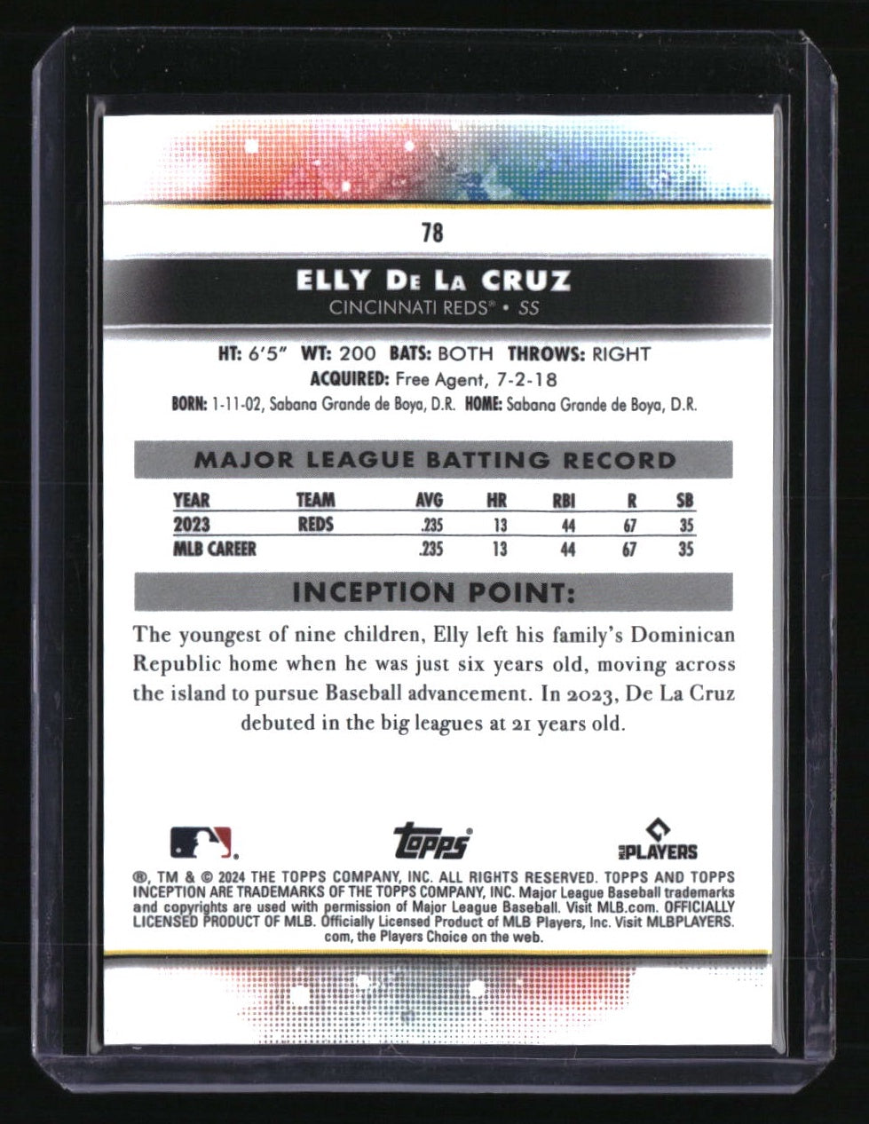 2024 Topps Inception Elly De La Cruz Yellow #/199