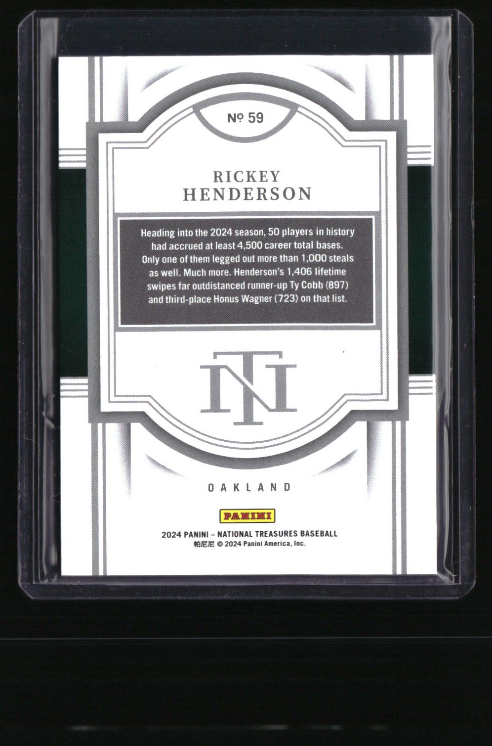 2024 Panini National Treasures Rickey Henderson Holo Silver #/49